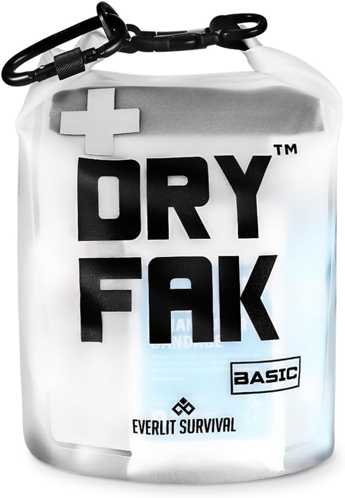 EVERLIT 290 Pc Waterproof First Aid Kit Dry FAK Medical Kit Emergency Survival Kit for Boat, Backpacking, Hiking, Fishing, Travel, Kayaking (Orange) (Clear) EVERLIT 290 Pc Waterproof First Aid Kit Dry FAK Medical Kit Emergency Survival Kit for Boat, Backpacking, Hiking, Fishing, Travel, Kayaking (Orange) (Clear)