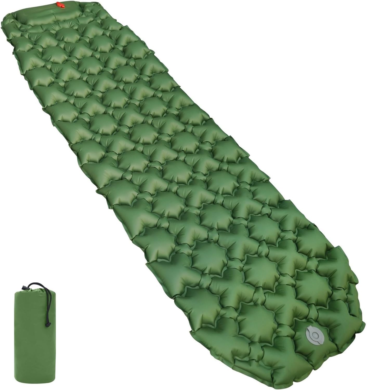 Amazon Basics Camping Sleeping Pad with Quick-Inflate Foot Pump, Water Resistant, Ultralight, Olive Green Amazon Basics Camping Sleeping Pad with Quick-Inflate Foot Pump, Water Resistant, Ultralight, Olive Green