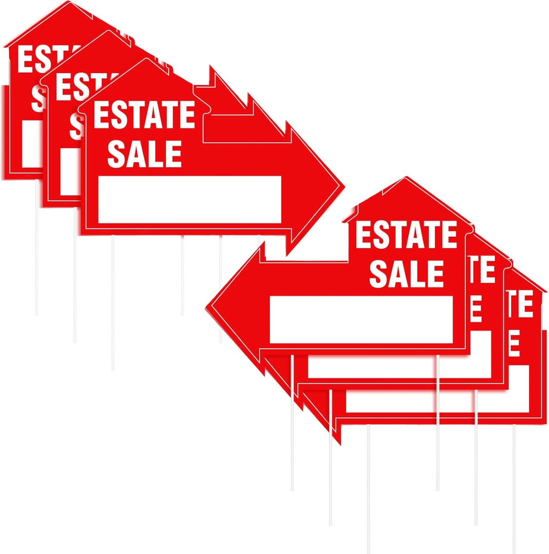 6 Pcs Estate Sale Signs with Stakes 12 x 16 Inch This Way Double Sided Sign for Sale by Owner Yard Sign Directional Arrow Estate Sale Signs for Real Estate Lawn Garden Yard 6 Pcs Estate Sale Signs with Stakes 12 x 16 Inch This Way Double Sided Sign for Sale by Owner Yard Sign Directional Arrow Estate Sale Signs for Real Estate Lawn Garden Yard