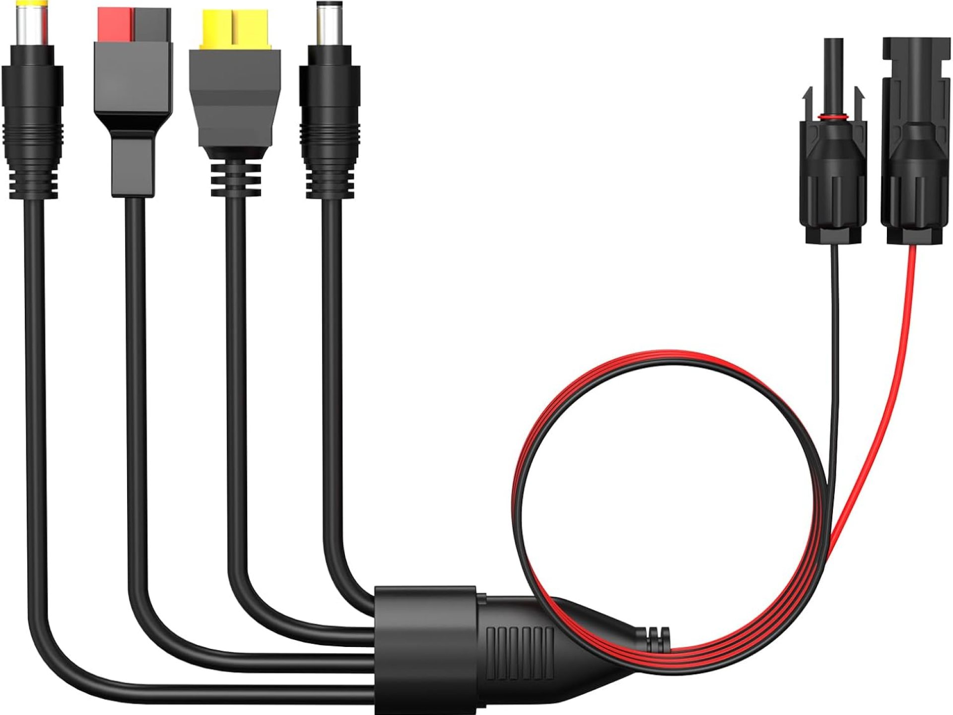 daitoku 4-in-1 Solar Adapter Cable, Solar Connector Extension Cable Splitter Solar Connector Kit to 45A for Anderson XT60 DC 8mm DC 5.5mm for Portable Power Station Solar Generator Outdoor daitoku 4-in-1 Solar Adapter Cable, Solar Connector Extension Cable Splitter Solar Connector Kit to 45A for Anderson XT60 DC 8mm DC 5.5mm for Portable Power Station Solar Generator Outdoor