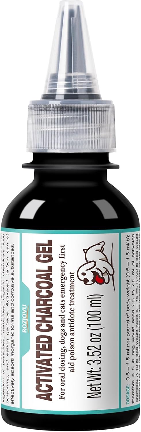 100 ml Activated Charcoal Gel for Dogs for Poisoning, Dog First Aid Activated Charcoal, Ready Rescue for Dogs, Quickly Absorbs Toxins, Supports Diarrhea & Gas Relief 100 ml Activated Charcoal Gel for Dogs for Poisoning, Dog First Aid Activated Charcoal, Ready Rescue for Dogs, Quickly Absorbs Toxins, Supports Diarrhea & Gas Relief