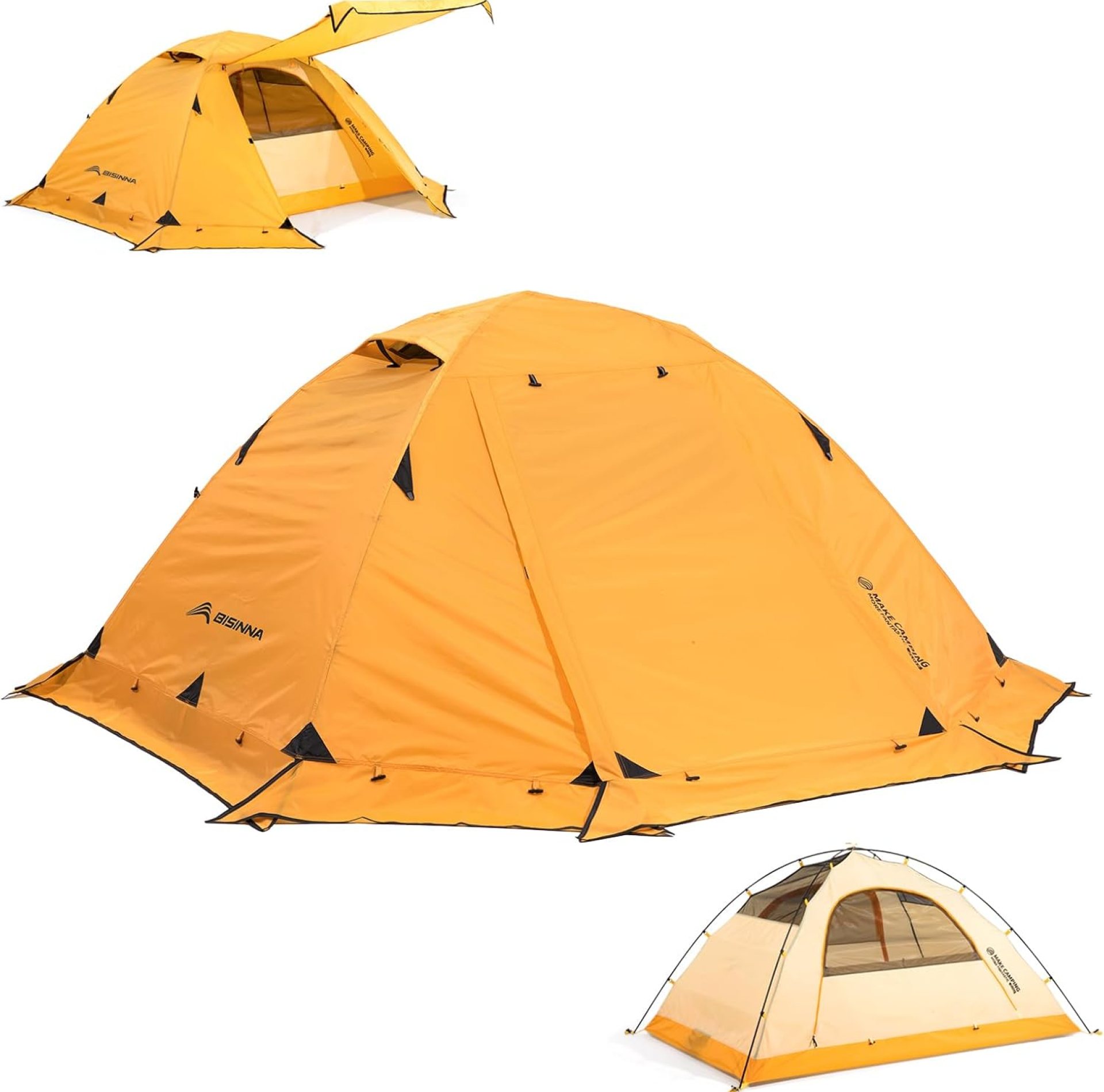 BISINNA 4 Season Tent for Backpacking Winter Tent 2 Person Lightweight Cold Weather Tents Waterproof Double Layer All Season Tent Aluminum Alloy Poles Easy Set Up for Camping, Hiking, Outdoor BISINNA 4 Season Tent for Backpacking Winter Tent 2 Person Lightweight Cold Weather Tents Waterproof Double Layer All Season Tent Aluminum Alloy Poles Easy Set Up for Camping, Hiking, Outdoor