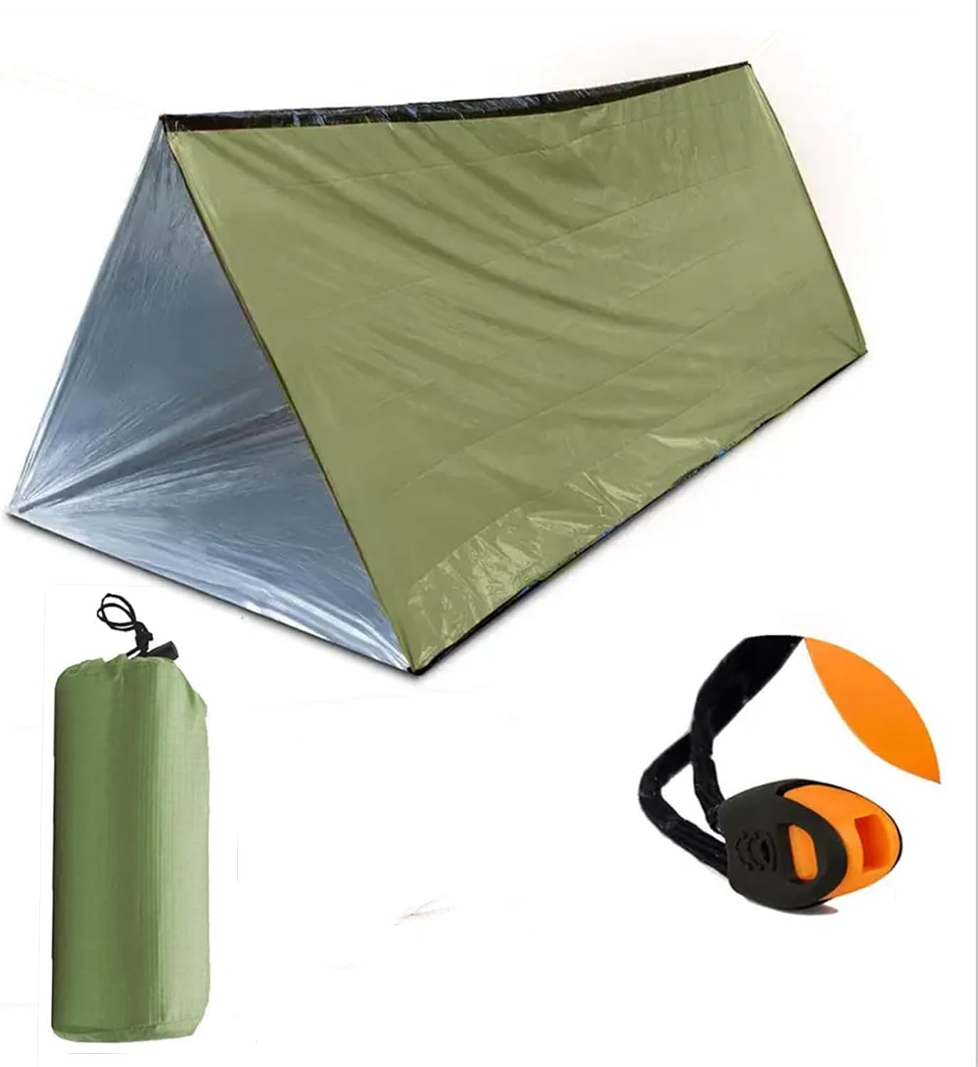 1 Piece Survival Shelter, Polyester Film Emergency Tent Survival Kit with String Bundle Pocket Whistle for Hiking, Car Camping, First Aid Hurricane 1 Piece Survival Shelter, Polyester Film Emergency Tent Survival Kit with String Bundle Pocket Whistle for Hiking, Car Camping, First Aid Hurricane