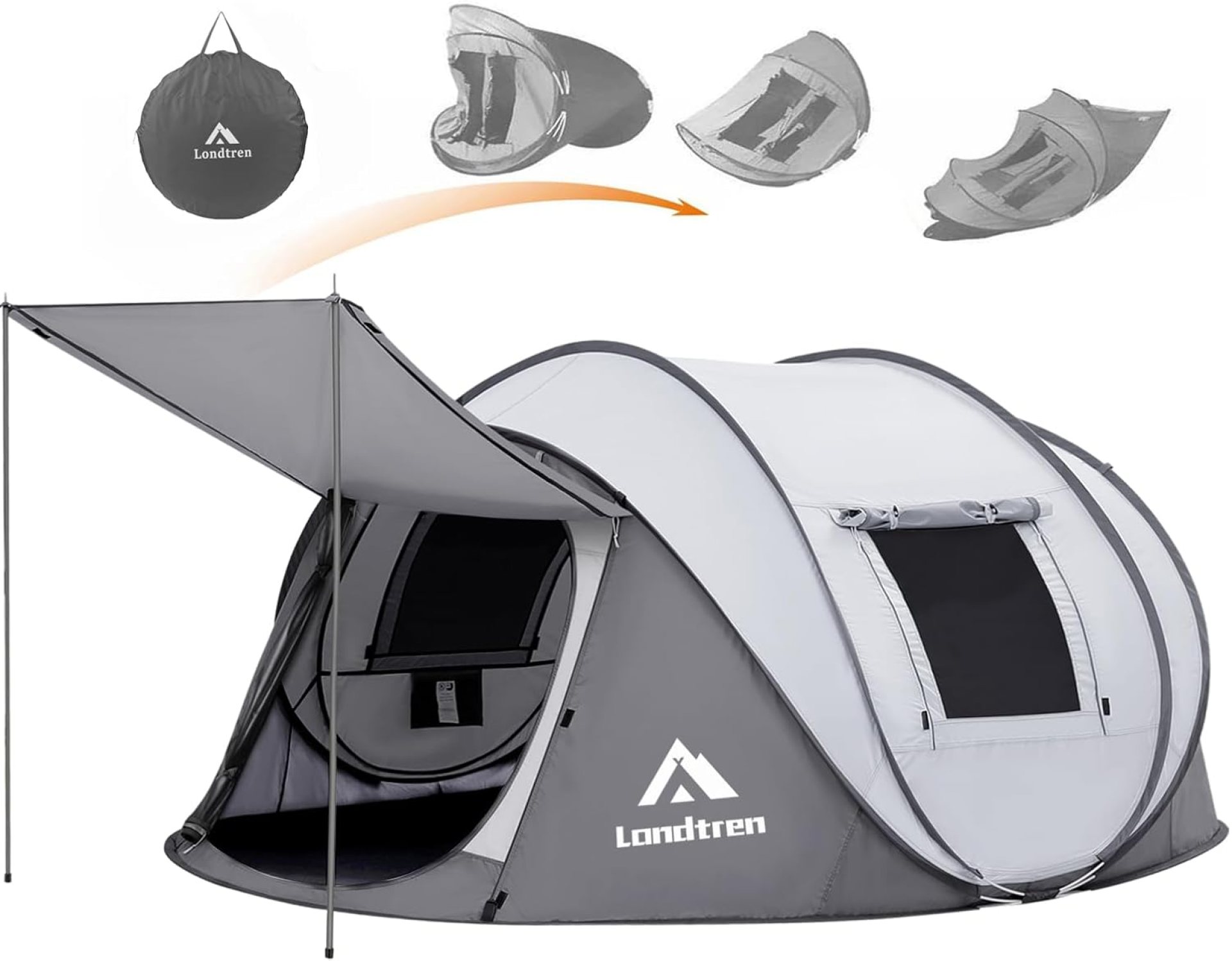 4 Person Easy Pop Up Tent Waterproof Automatic Setup 2 Doors-Instant Family Tents for Camping Hiking & Traveling 4 Person Easy Pop Up Tent Waterproof Automatic Setup 2 Doors-Instant Family Tents for Camping Hiking & Traveling