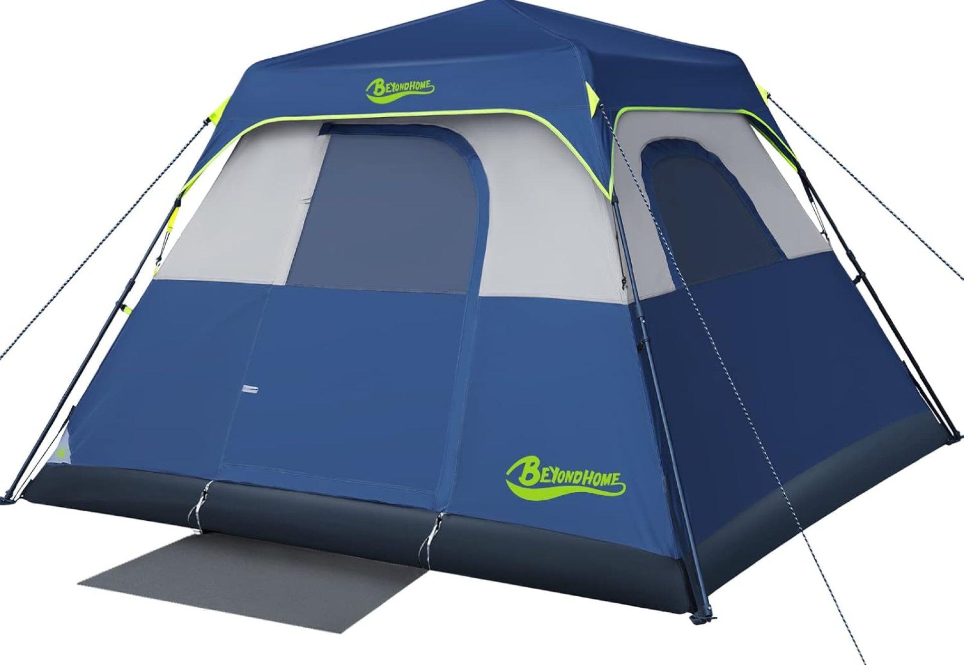 BeyondHOME Instant Cabin Tent, 4 Person Camping Tent Setup in 60 Seconds with Rainfly for 3 Season, Waterproof & Windproof Tent 8’x8’x59” with Carry Bag for Family Camping, Upgraded Ventilation, Blue BeyondHOME Instant Cabin Tent, 4 Person Camping Tent Setup in 60 Seconds with Rainfly for 3 Season, Waterproof & Windproof Tent 8’x8’x59” with Carry Bag for Family Camping, Upgraded Ventilation, Blue
