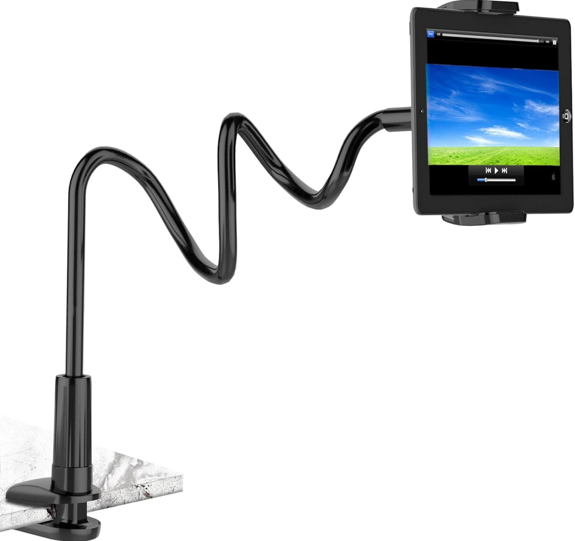 Gooseneck Kindle Tablet iPad Holder Stand for Bed, Flexible Arm Mount for Reading in Bed, Reading Accessories Compatible with iPad Mini iPhone/Nintendo Switch/Kindle Fire HD Gooseneck Kindle Tablet iPad Holder Stand for Bed, Flexible Arm Mount for Reading in Bed, Reading Accessories Compatible with iPad Mini iPhone/Nintendo Switch/Kindle Fire HD