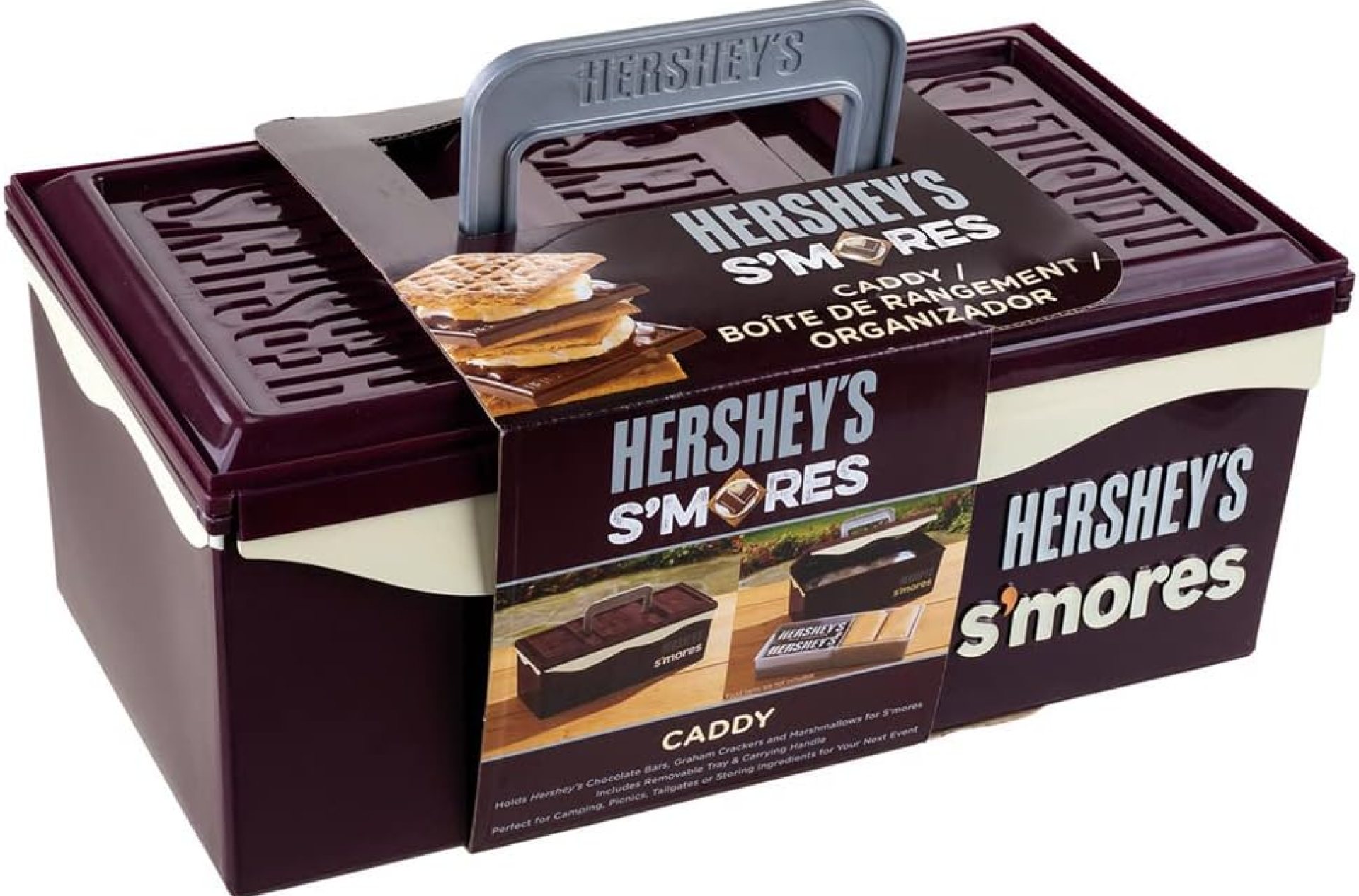 Hershey’s S’mores Caddy Tray Organizer, FOOD ITEMS NOT INCLUDED, Store All Essentials for Making S’mores On The Go for Picnics, Tailgating with Removable Tray & Carrying Handle by Mr. Bar-B-Q 00262HSY Hershey’s S’mores Caddy Tray Organizer, FOOD ITEMS NOT INCLUDED, Store All Essentials for Making S’mores On The Go for Picnics, Tailgating with Removable Tray & Carrying Handle by Mr. Bar-B-Q 00262HSY