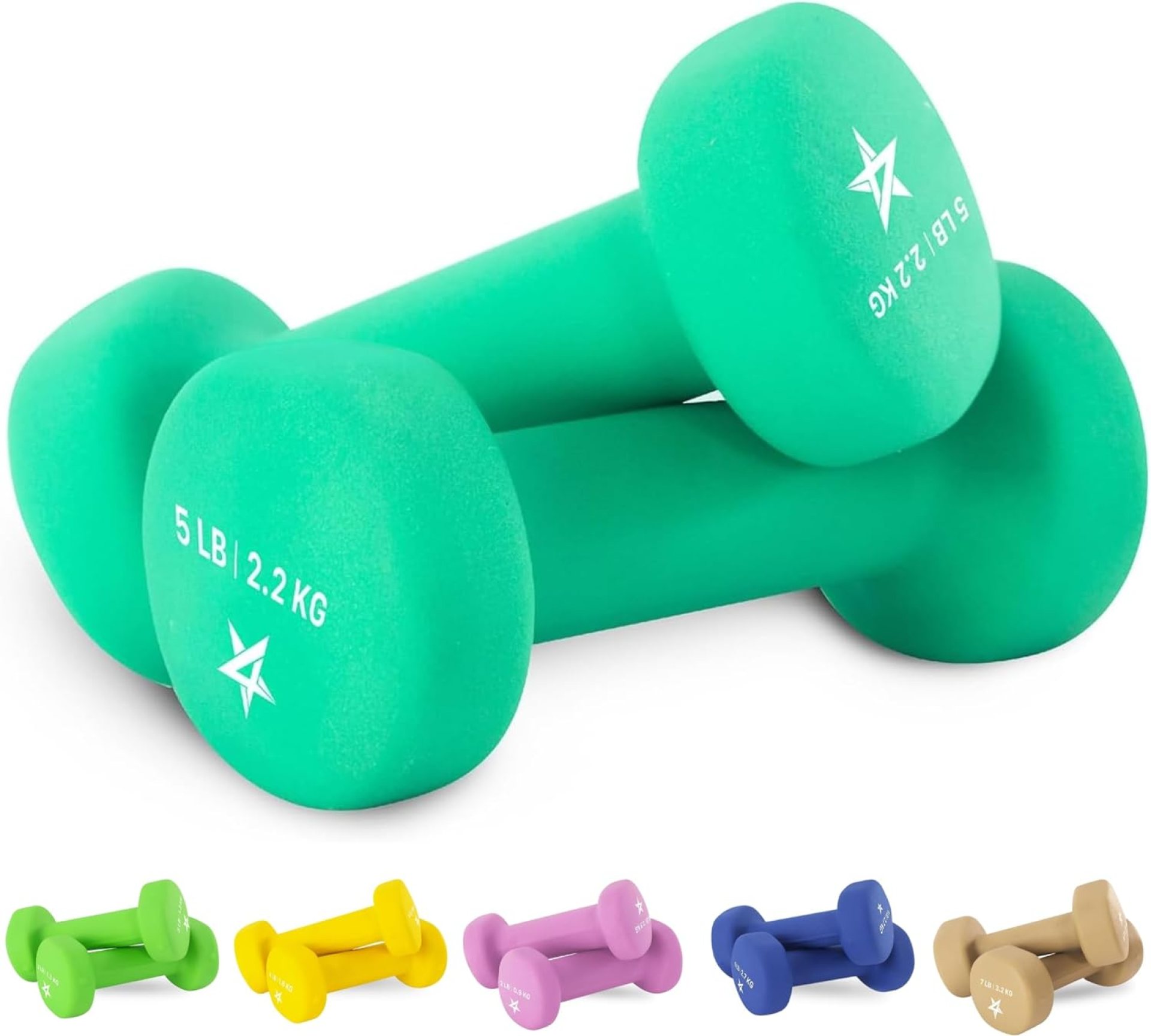 Yes4All Neoprene Coated Dumbbell Hand Weight Sets of 2 – Multiple Weight Options with 15 Colors, Anti-roll, Anti-Slip, Hexagon Shape Yes4All Neoprene Coated Dumbbell Hand Weight Sets of 2 – Multiple Weight Options with 15 Colors, Anti-roll, Anti-Slip, Hexagon Shape
