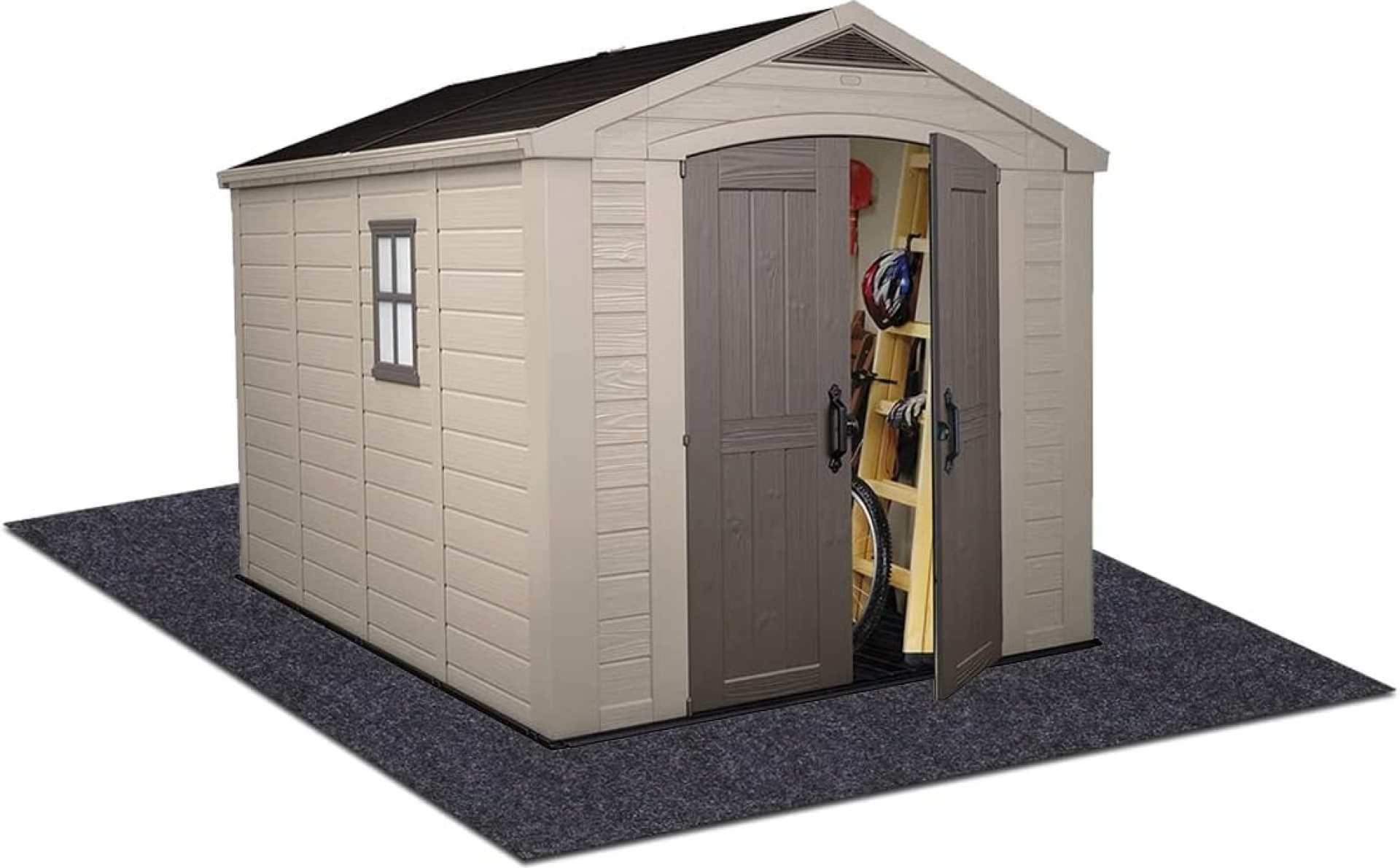 Meitola Outdoor Storage Shed Mat,Waterproof and Dustproof Outdoor Carport Mat—Backing Prevents Liquid Penetration,Soft Material, Patio Furniture Mat,Non-Slip ,Washable ,Black (8′ x 8′) Meitola Outdoor Storage Shed Mat,Waterproof and Dustproof Outdoor Carport Mat—Backing Prevents Liquid Penetration,Soft Material, Patio Furniture Mat,Non-Slip ,Washable ,Black (8′ x 8′)