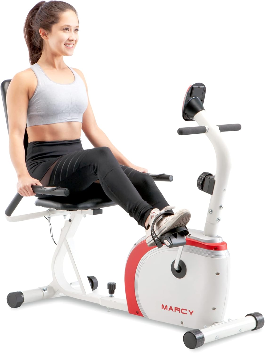 Marcy Recumbent Exercise Bike with Magnetic Resistance and Pulse Sensor NS-908R White 30.50 x 11.50 x 21.50 inches Marcy Recumbent Exercise Bike with Magnetic Resistance and Pulse Sensor NS-908R White 30.50 x 11.50 x 21.50 inches