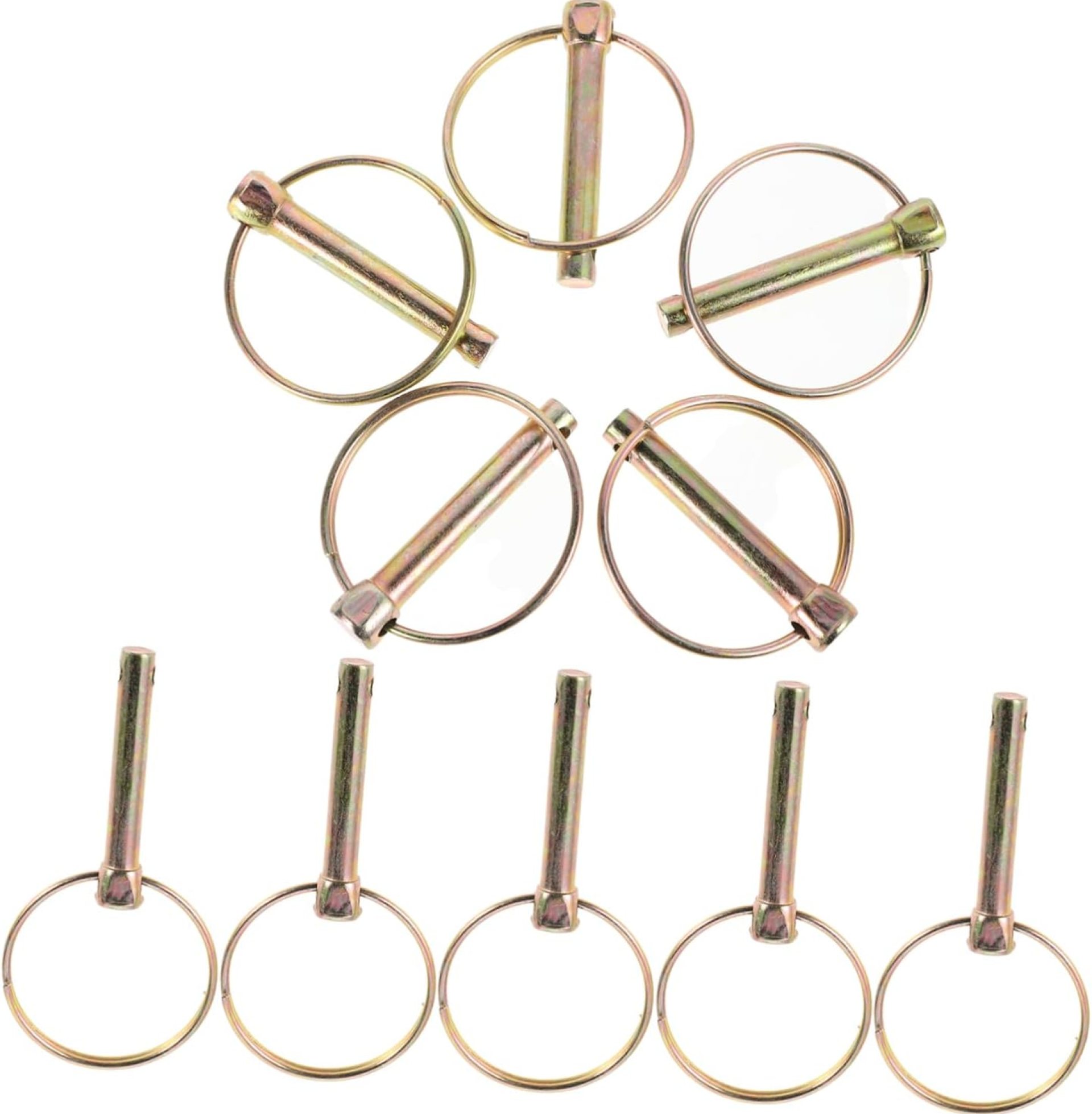10Pcs Heavy Duty Round Pin Clips with Ring Lock Pins for Farm Equipment Trailers Lawn Mowers and Trucks Durable and Reliable Safety 10Pcs Heavy Duty Round Pin Clips with Ring Lock Pins for Farm Equipment Trailers Lawn Mowers and Trucks Durable and Reliable Safety