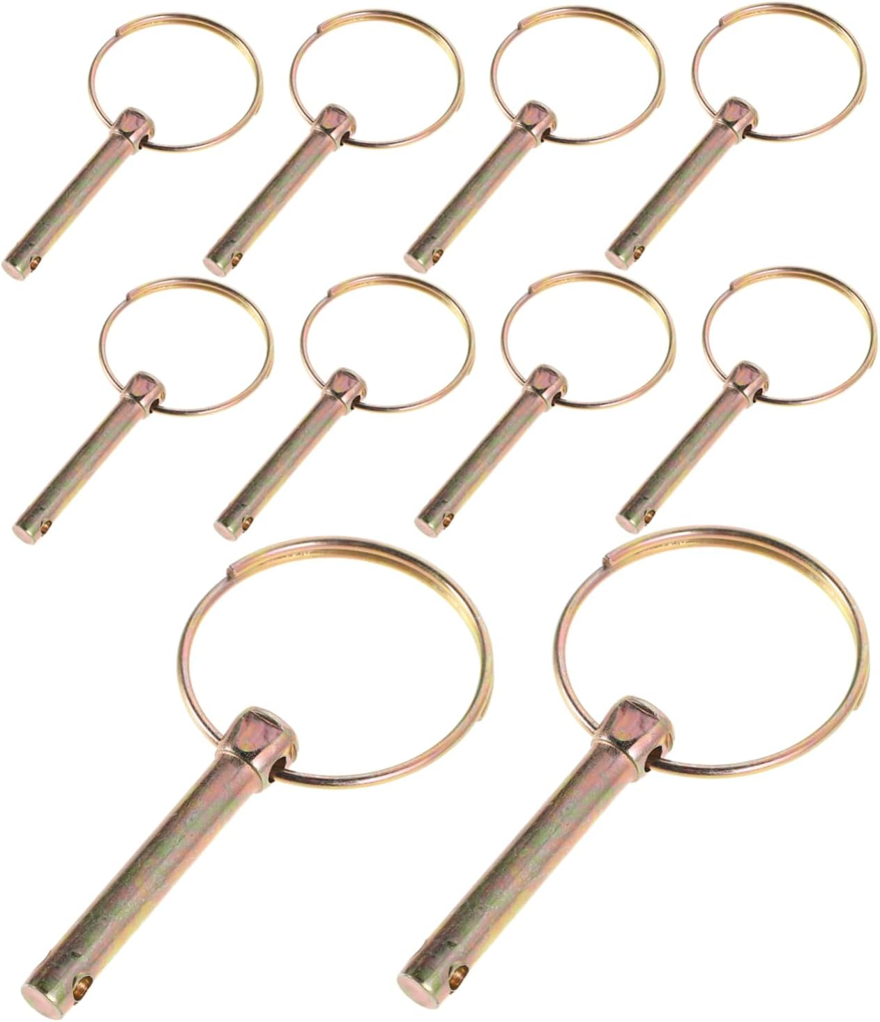 10Pcs Heavy Duty Lynch Pin with Ring Round Lock Pin Clips for Farm Tractors Trucks Trailers and Mowers Strong Safety Pins for Reliable Equipment Locking 10Pcs Heavy Duty Lynch Pin with Ring Round Lock Pin Clips for Farm Tractors Trucks Trailers and Mowers Strong Safety Pins for Reliable Equipment Locking