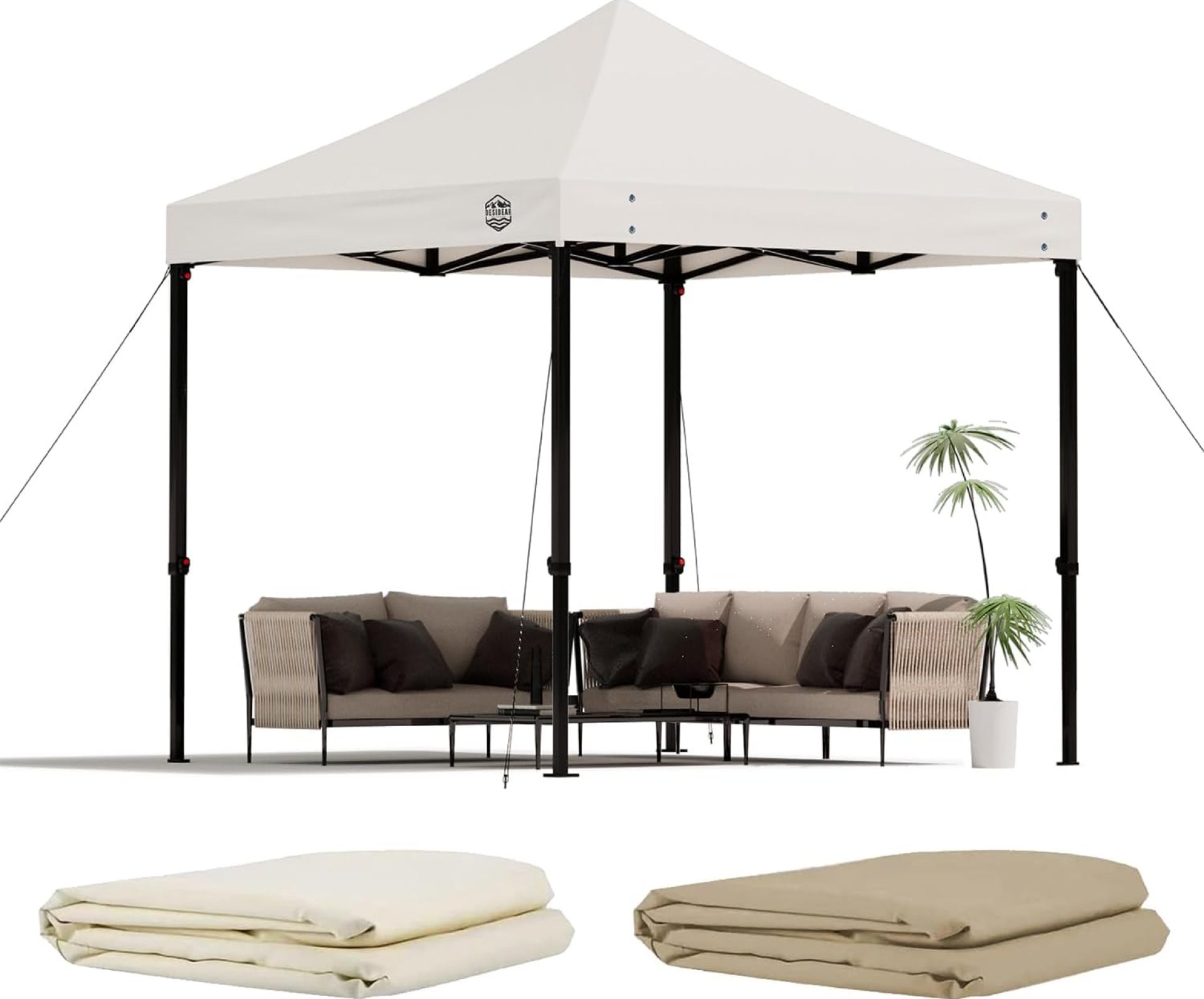 10×10 Pop Up Canopy Replacement Top,10×10 Canopy Replacement Top Waterproof UV Protection, Outdoor Tent Cover for Backyard/Patios/Parties/Camping Sun Shade Heavy Duty (10×10, Beige) 10×10 Pop Up Canopy Replacement Top,10×10 Canopy Replacement Top Waterproof UV Protection, Outdoor Tent Cover for Backyard/Patios/Parties/Camping Sun Shade Heavy Duty (10×10, Beige)