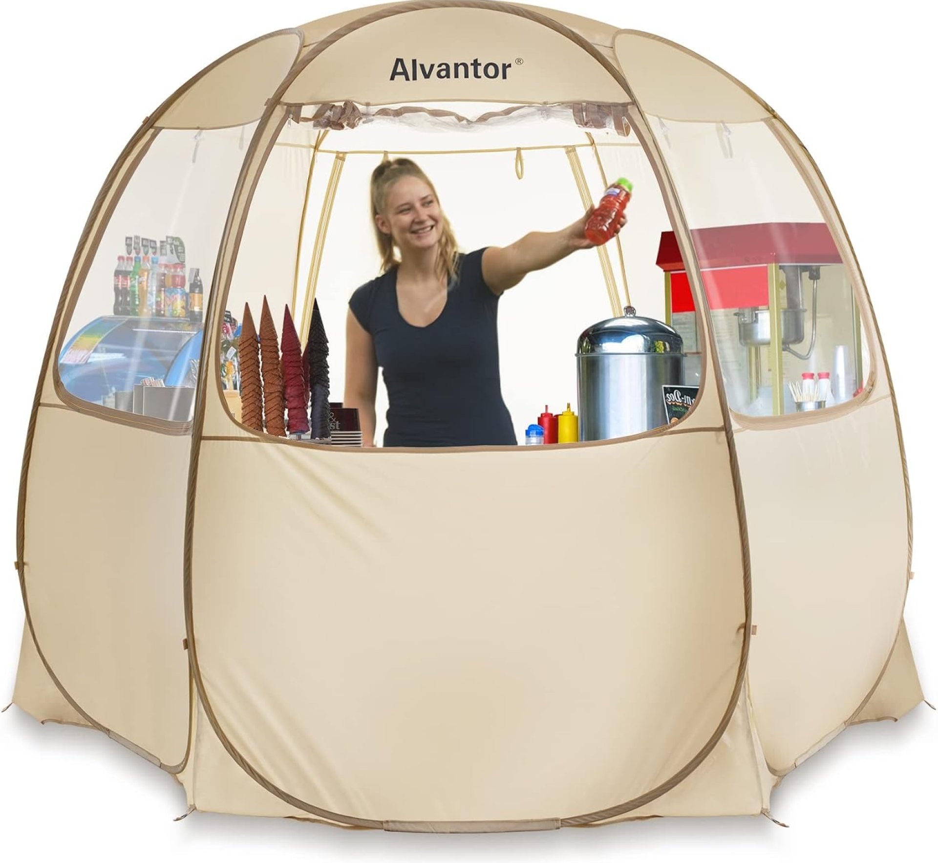 Alvantor Pop Up Canopy for Commercial Activity – Vendor Booth Event Tent – 10×10 – Camping Gazebos – Beige Alvantor Pop Up Canopy for Commercial Activity – Vendor Booth Event Tent – 10×10 – Camping Gazebos – Beige