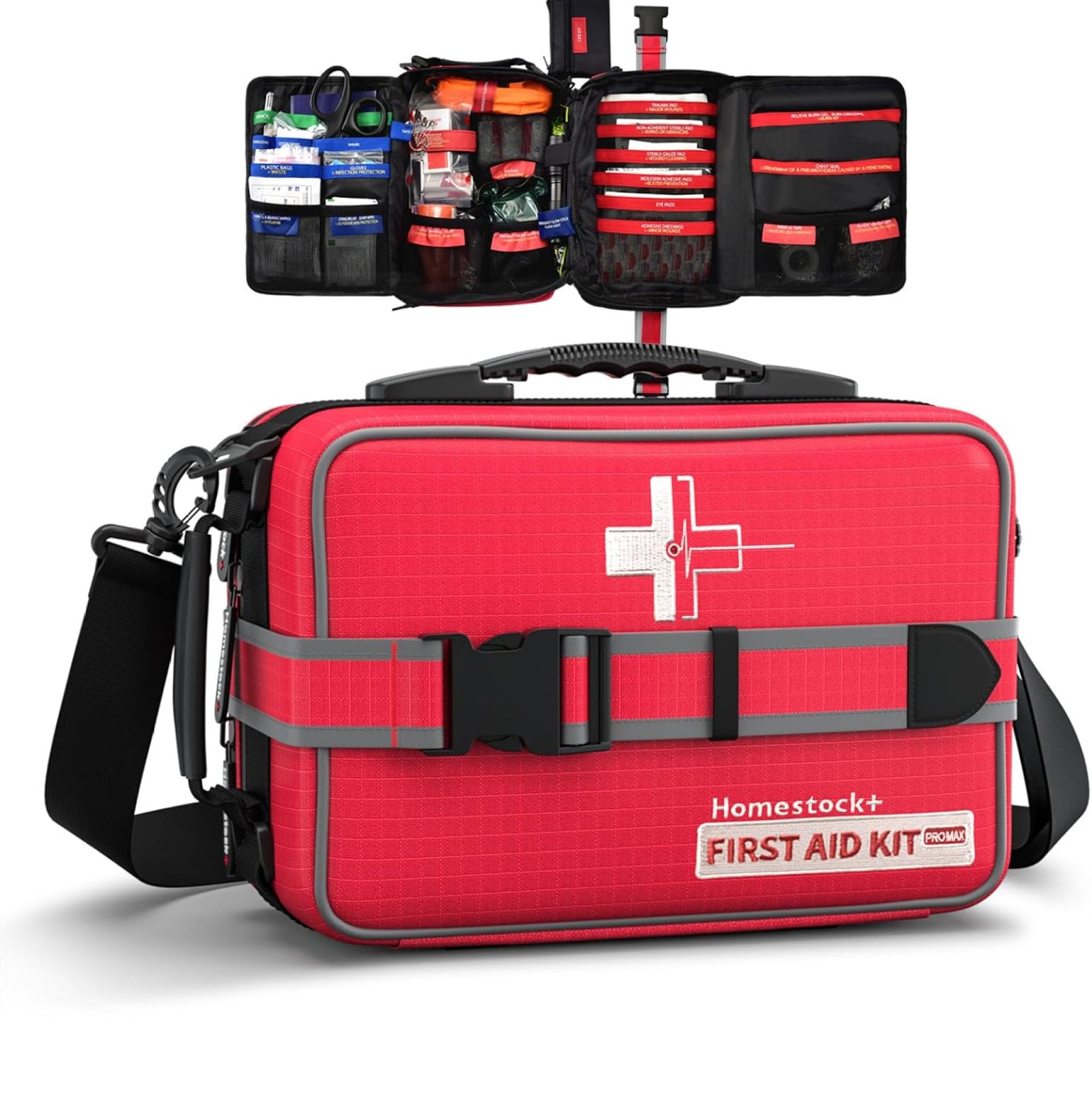 Advanced Comprehensive First Aid Kit with Well Organized Labelled Compartments Removable MOLLE System First Aid Trauma Kits for Car, Home,Camping, Office and etc.-401 Piece Advanced Comprehensive First Aid Kit with Well Organized Labelled Compartments Removable MOLLE System First Aid Trauma Kits for Car, Home,Camping, Office and etc.-401 Piece