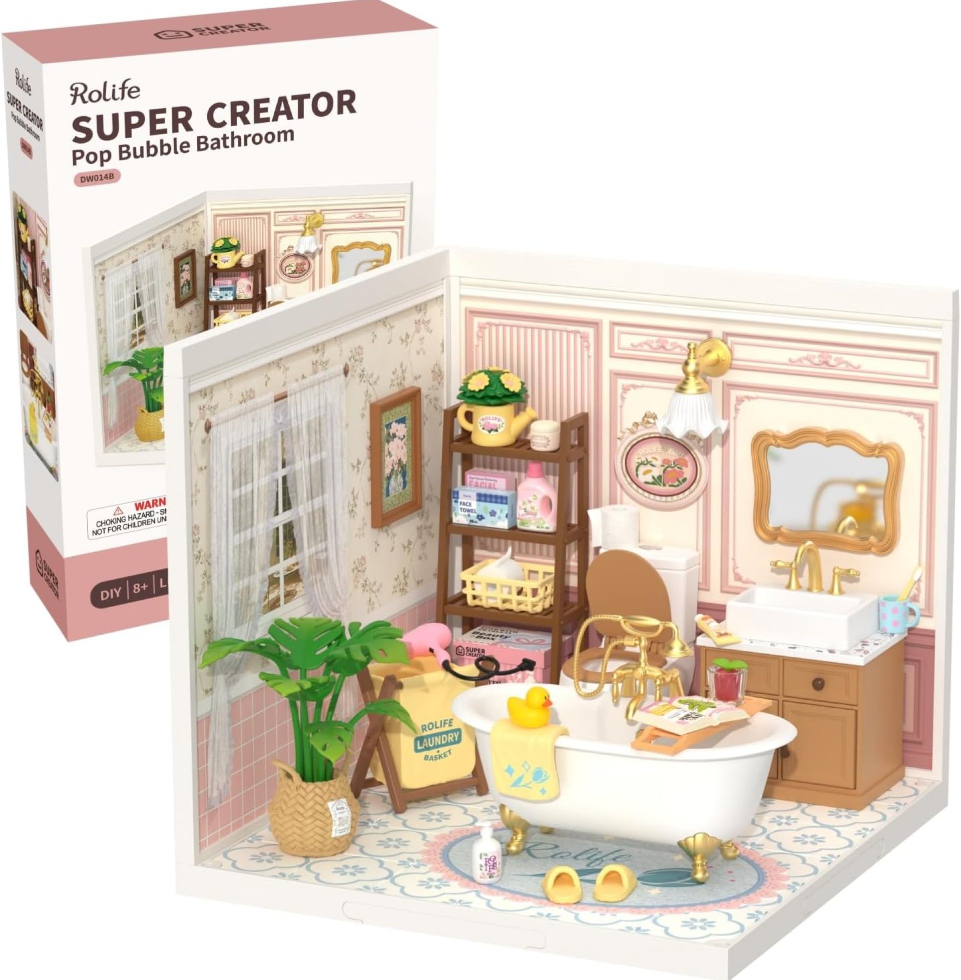 Rolife Super Creator-DIY Plastic Miniature House for Adults, Mini Blocks Model Kit Building Set for Teens 8-12, DIY Crafts/Hobbies/Building Blocks Toys for Teens&Adults (Pop Bubble Bathroom) Rolife Super Creator-DIY Plastic Miniature House for Adults, Mini Blocks Model Kit Building Set for Teens 8-12, DIY Crafts/Hobbies/Building Blocks Toys for Teens&Adults (Pop Bubble Bathroom)