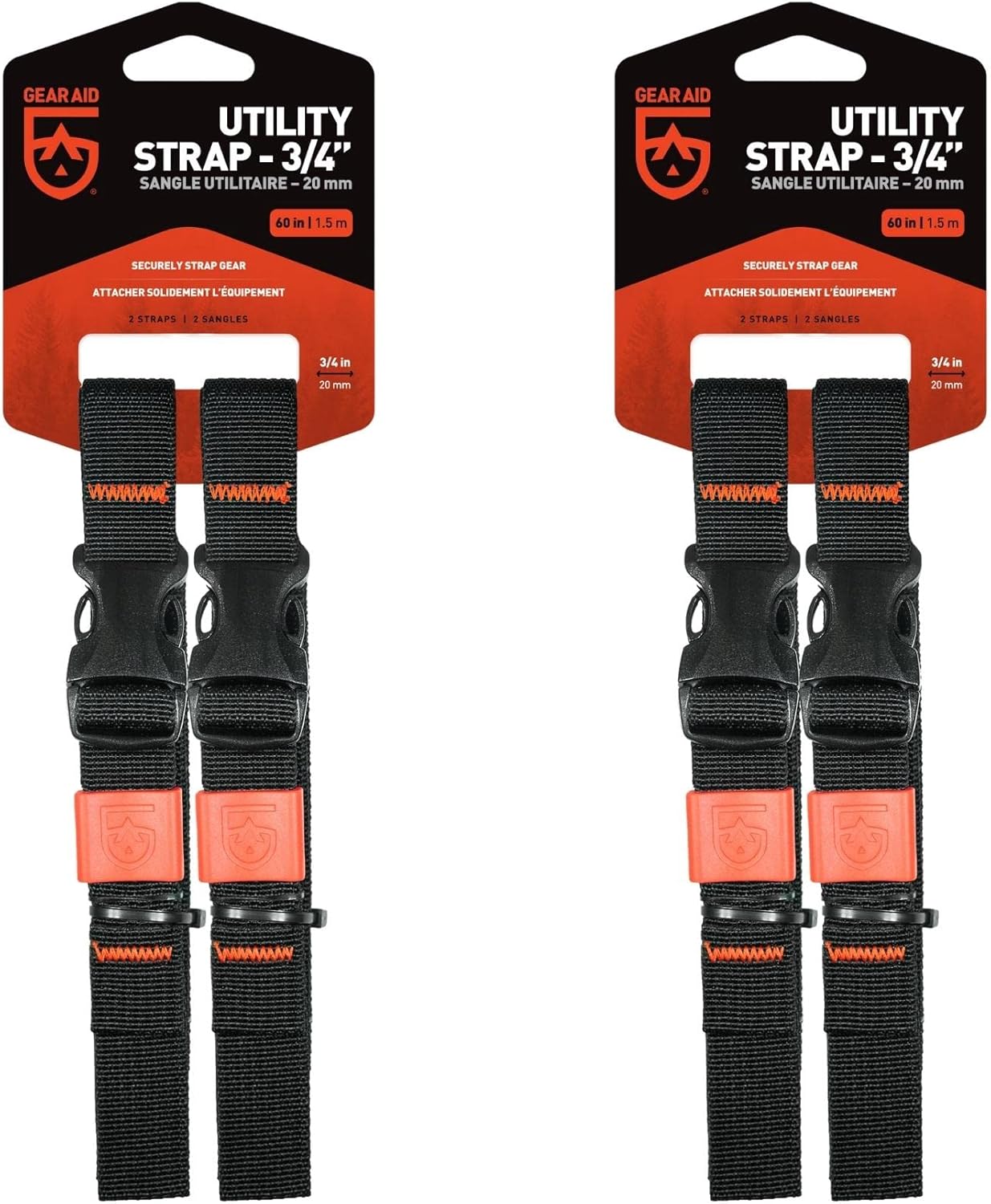 GEAR AID Utility Straps with Side-Release Buckle, Secure and Compress Camping, Biking, Hunting, Boating Gear, Multiple Sizes GEAR AID Utility Straps with Side-Release Buckle, Secure and Compress Camping, Biking, Hunting, Boating Gear, Multiple Sizes