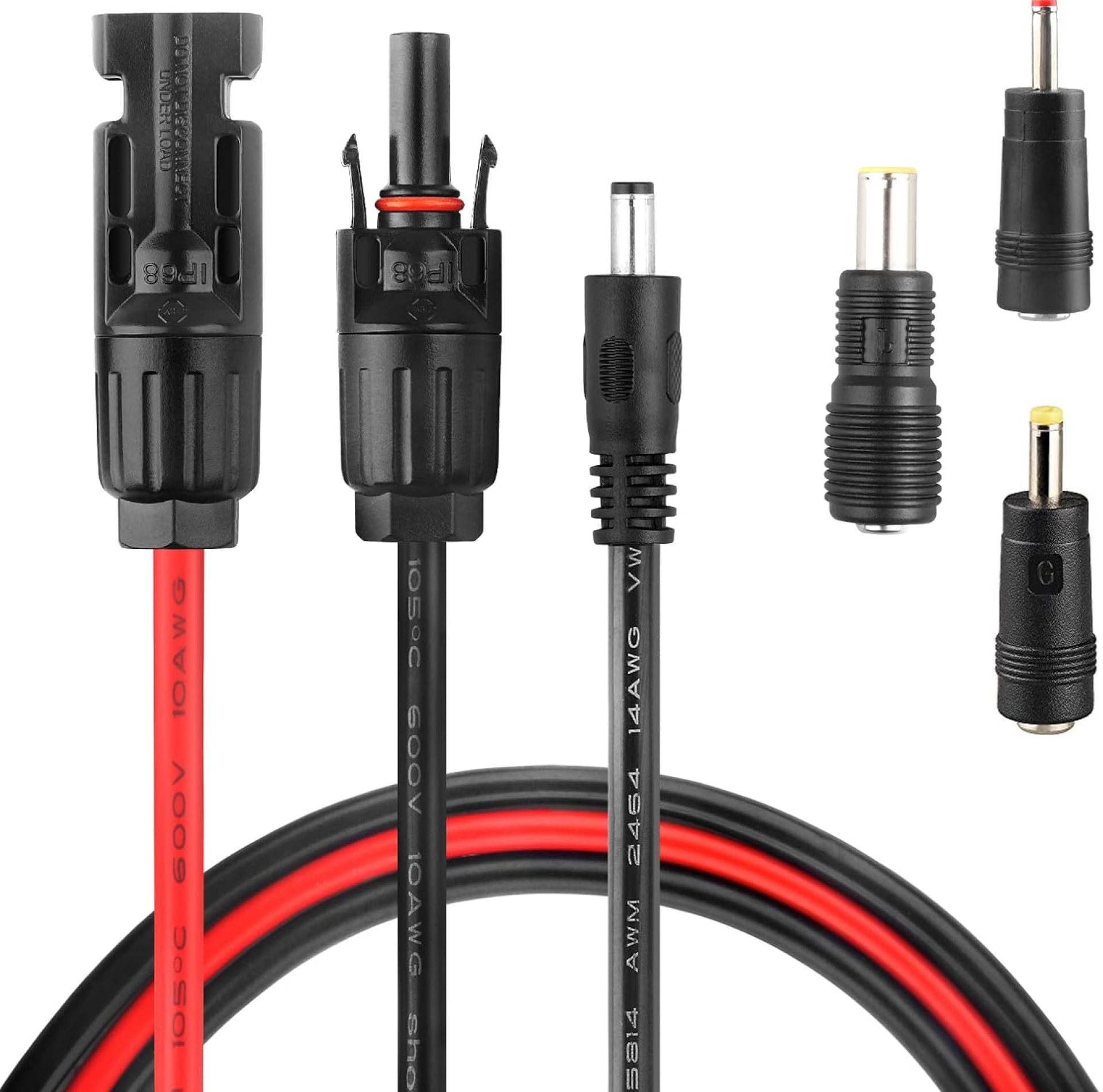 Solar Panel to 5.5×2.1mm Adapter Cable, DC 5.5×2.1mm Connector with DC 8mm, DC 5.5×2.5mm and DC 3.5×1.35mm Converter for Portable Power Station GZ Yeti Jackery Solar Generator- 14AWG 6Ft Solar Panel to 5.5×2.1mm Adapter Cable, DC 5.5×2.1mm Connector with DC 8mm, DC 5.5×2.5mm and DC 3.5×1.35mm Converter for Portable Power Station GZ Yeti Jackery Solar Generator- 14AWG 6Ft