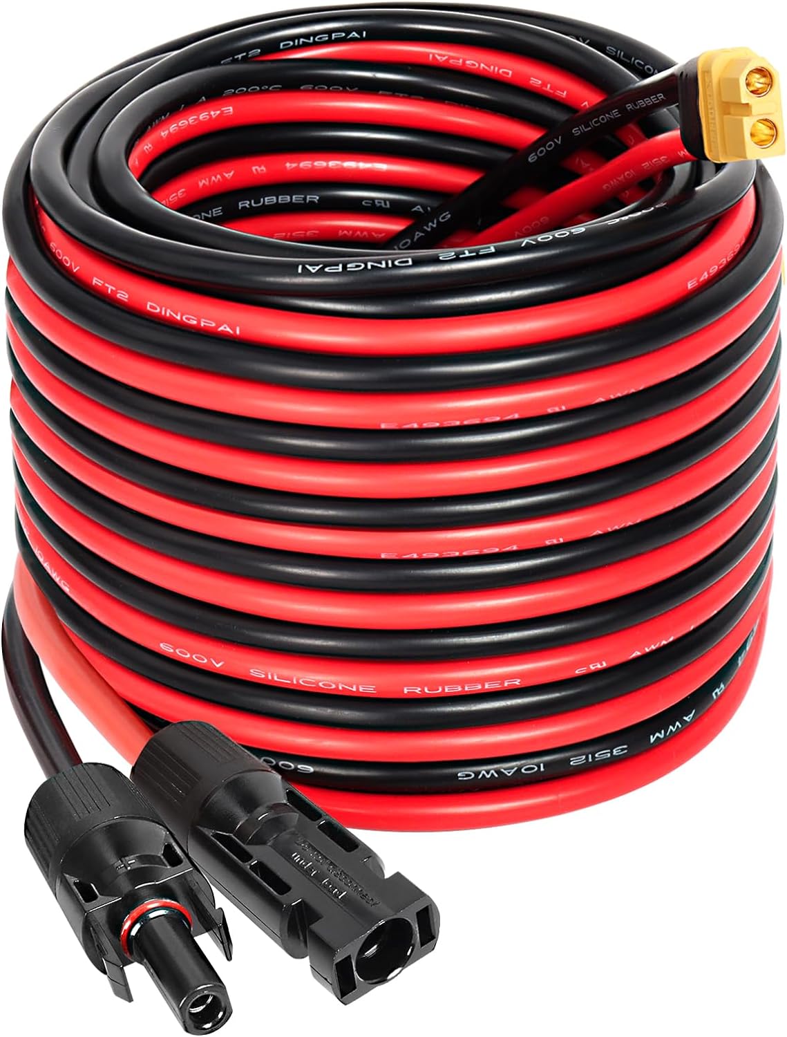 Solar to XT60 Extension Cable 10AWG 35FT Solar Connector to XT60 Adapter Cable for Solar Panel to Portable Power Station Solar Generator Battery Pack Solar to XT60 Extension Cable 10AWG 35FT Solar Connector to XT60 Adapter Cable for Solar Panel to Portable Power Station Solar Generator Battery Pack