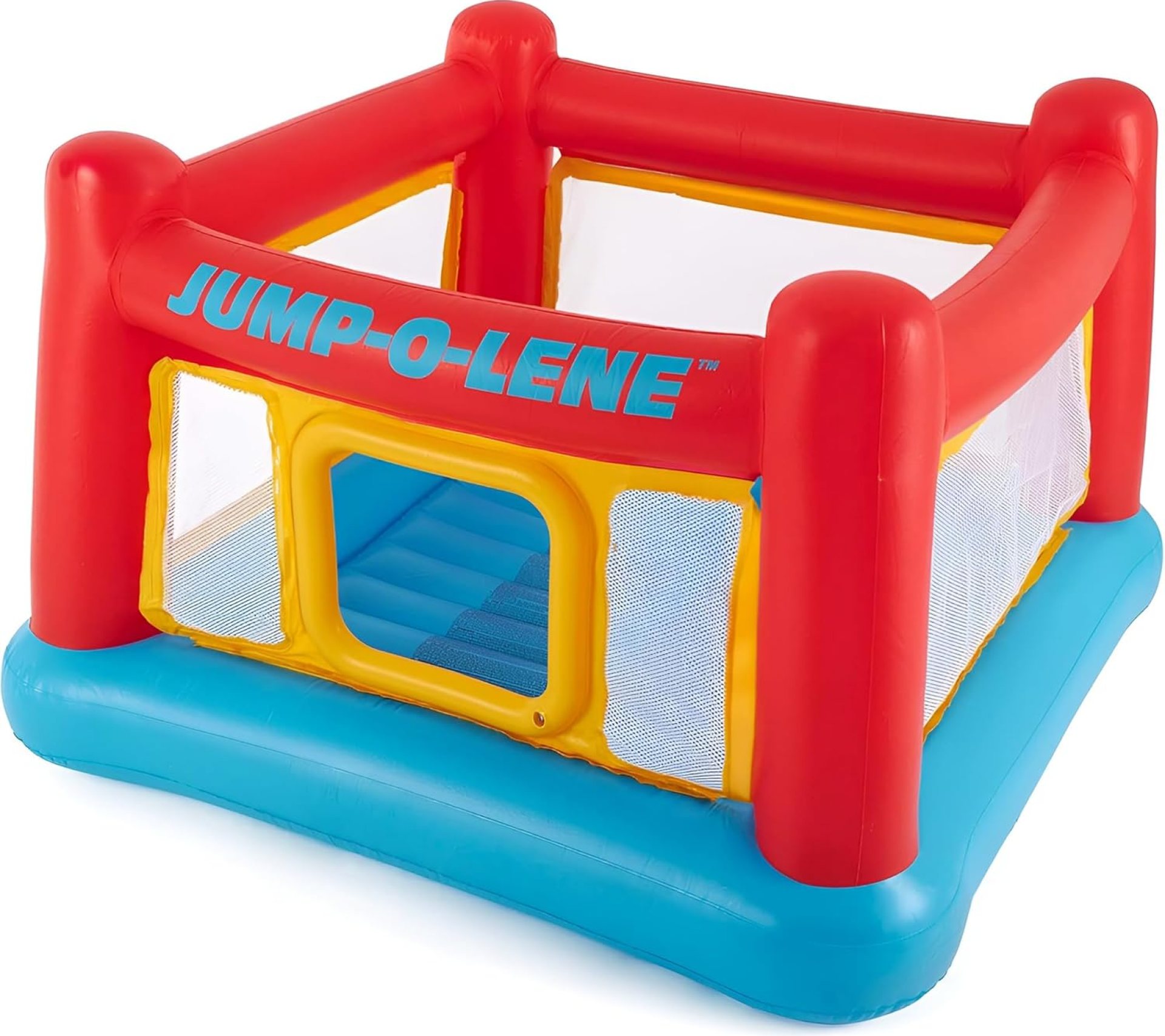 Intex Inflatable Jump-O-Lene Trampoline Bounce House with Crawl-Thru Door & Net – Indoor & Outdoor Backyard Blow-Up Bouncy Playhouse for Kids Ages 3-6 Intex Inflatable Jump-O-Lene Trampoline Bounce House with Crawl-Thru Door & Net – Indoor & Outdoor Backyard Blow-Up Bouncy Playhouse for Kids Ages 3-6