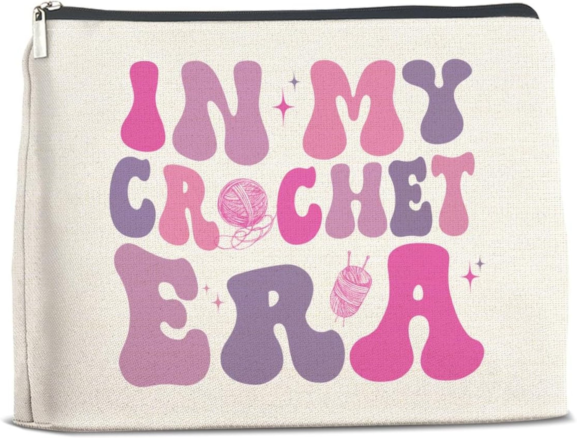 Crochet Gift Makeup Bag, Crochet Lover Gifts, Funny Knitting Gifts, in My Crochet Era Cosmetic Bag Zipper Makeup Pouch Crochet Gift Makeup Bag, Crochet Lover Gifts, Funny Knitting Gifts, in My Crochet Era Cosmetic Bag Zipper Makeup Pouch
