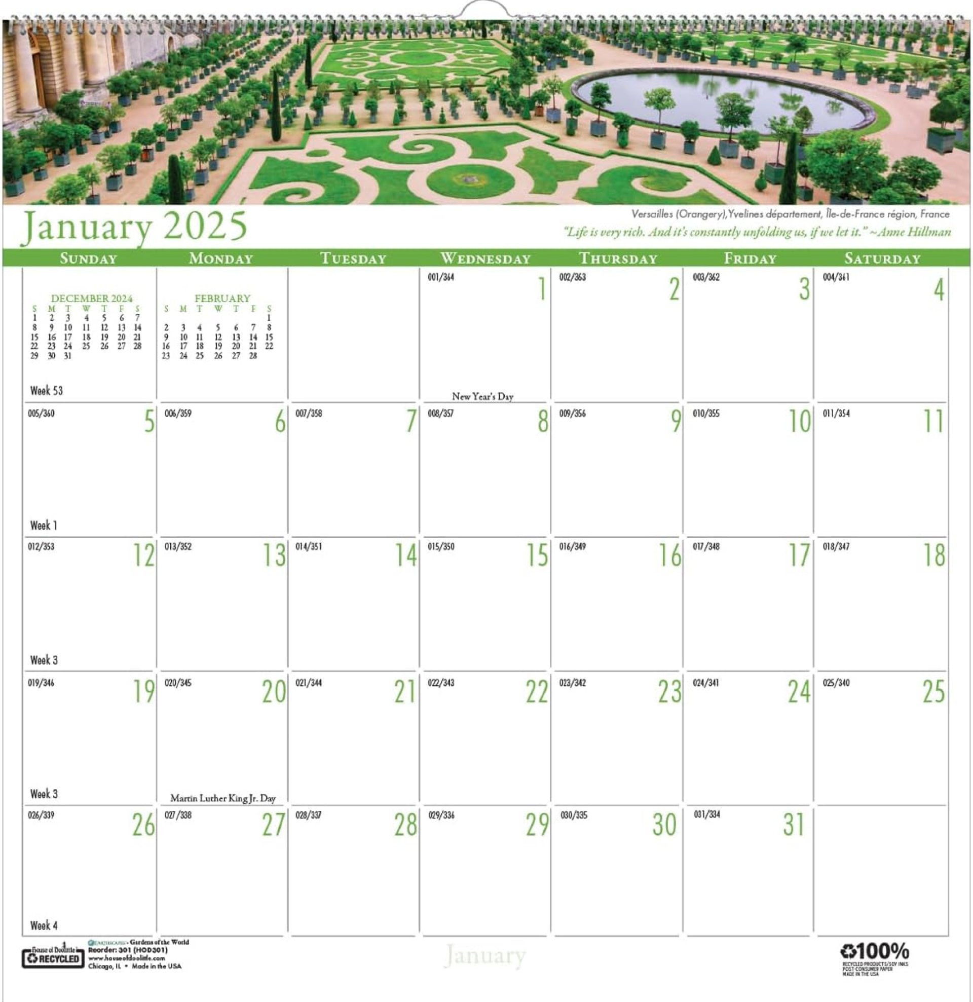 2025 House of Doolittle Gardens 12-inch x 12-inch Monthly Wall Calendar (301-25) 2025 House of Doolittle Gardens 12-inch x 12-inch Monthly Wall Calendar (301-25)