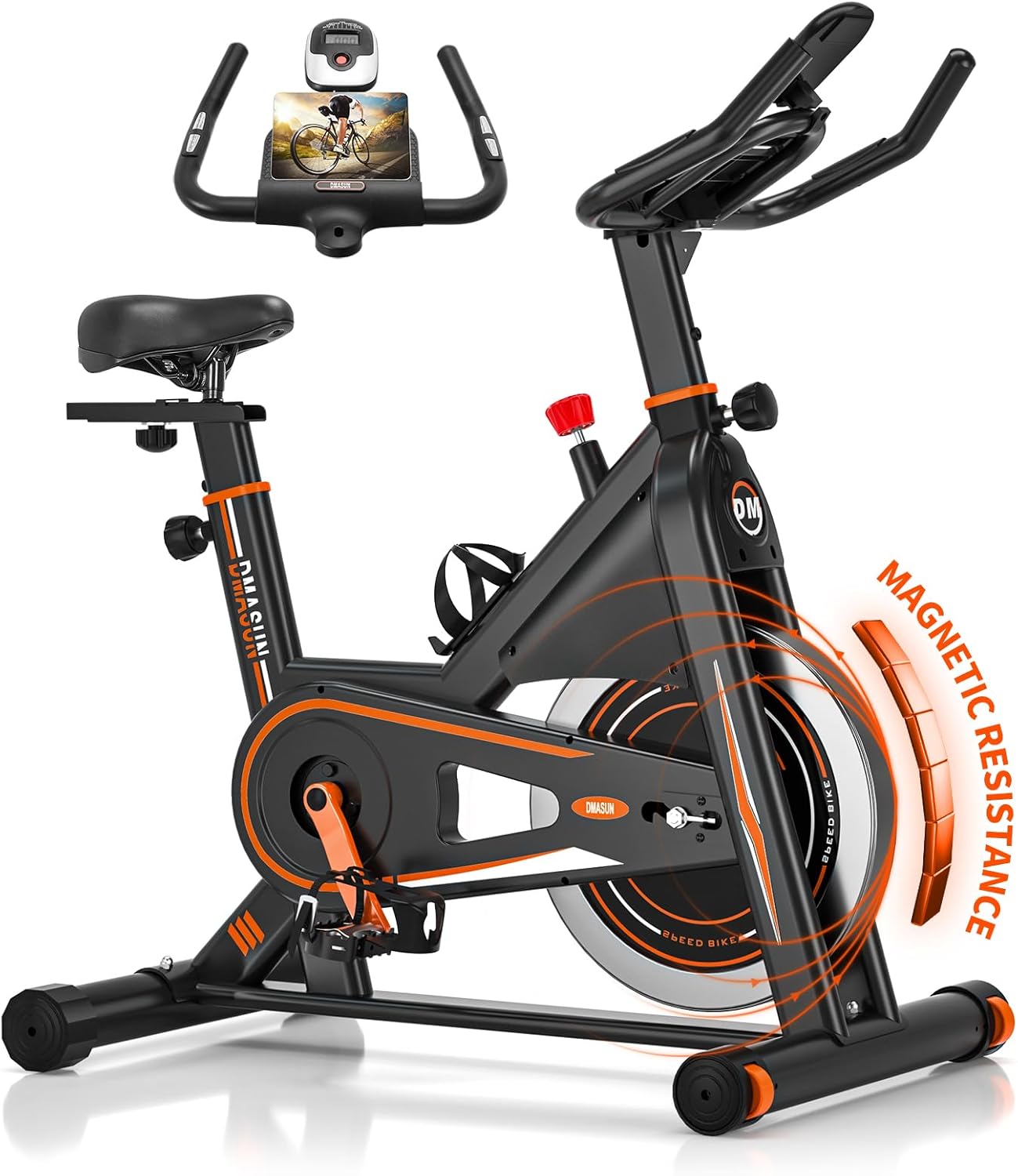 Exercise Bike, DMASUN Silent Magnetic Resistance Stationary Bike for Home with 330 LB Capacity, Workout Bike with Comfortable Seat Cushion, Digital Display with Pulse Exercise Bike, DMASUN Silent Magnetic Resistance Stationary Bike for Home with 330 LB Capacity, Workout Bike with Comfortable Seat Cushion, Digital Display with Pulse