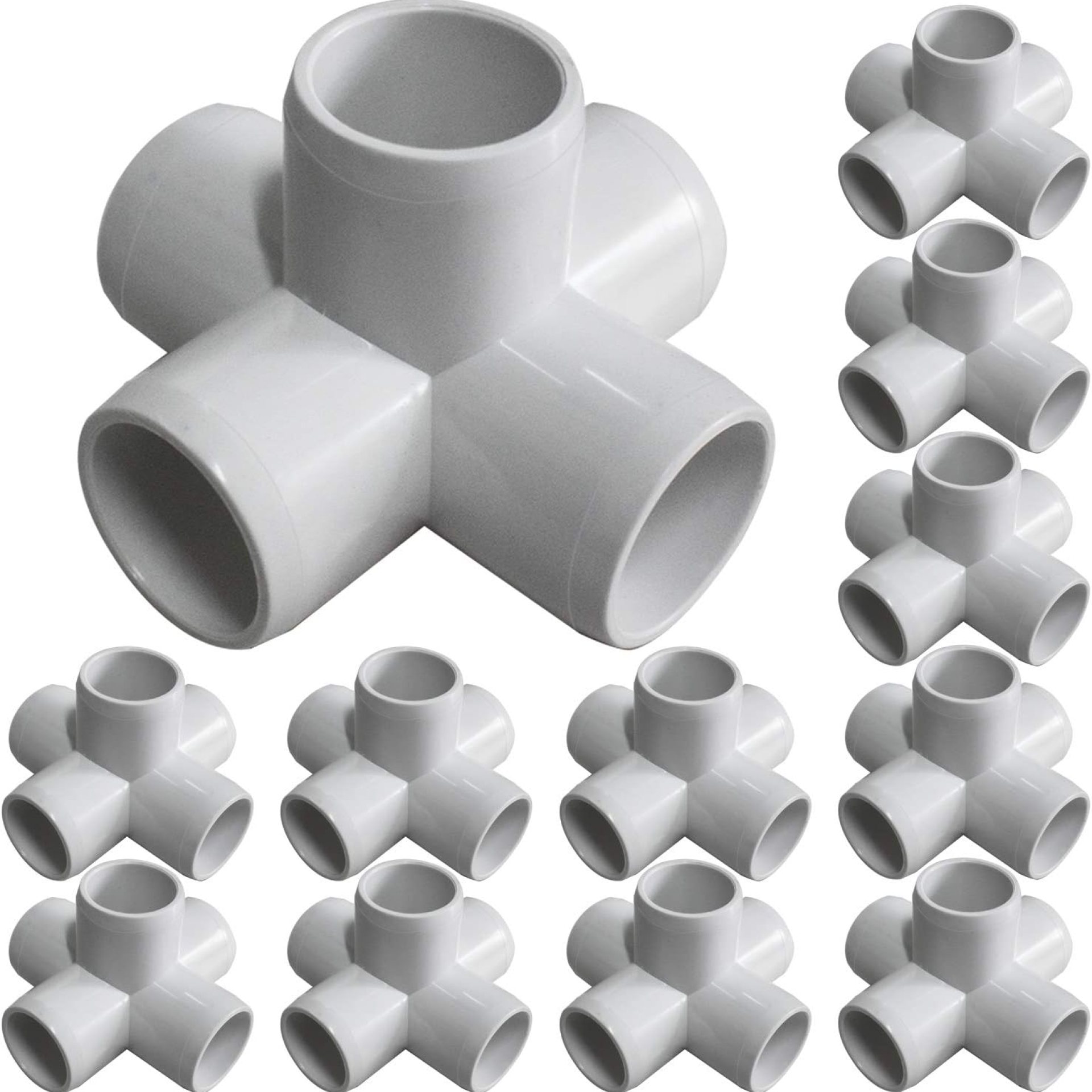 12Pack 5-Way 3/4Inch PVC Fittings, Heavy Duty Furniture Grade PVC Pipe Connectors, White 5 Way Side Outlet Tees, PVC Elbow Corner Fittings for Building PVC Furniture Greenhouse Shed Tent Storage Frame 12Pack 5-Way 3/4Inch PVC Fittings, Heavy Duty Furniture Grade PVC Pipe Connectors, White 5 Way Side Outlet Tees, PVC Elbow Corner Fittings for Building PVC Furniture Greenhouse Shed Tent Storage Frame