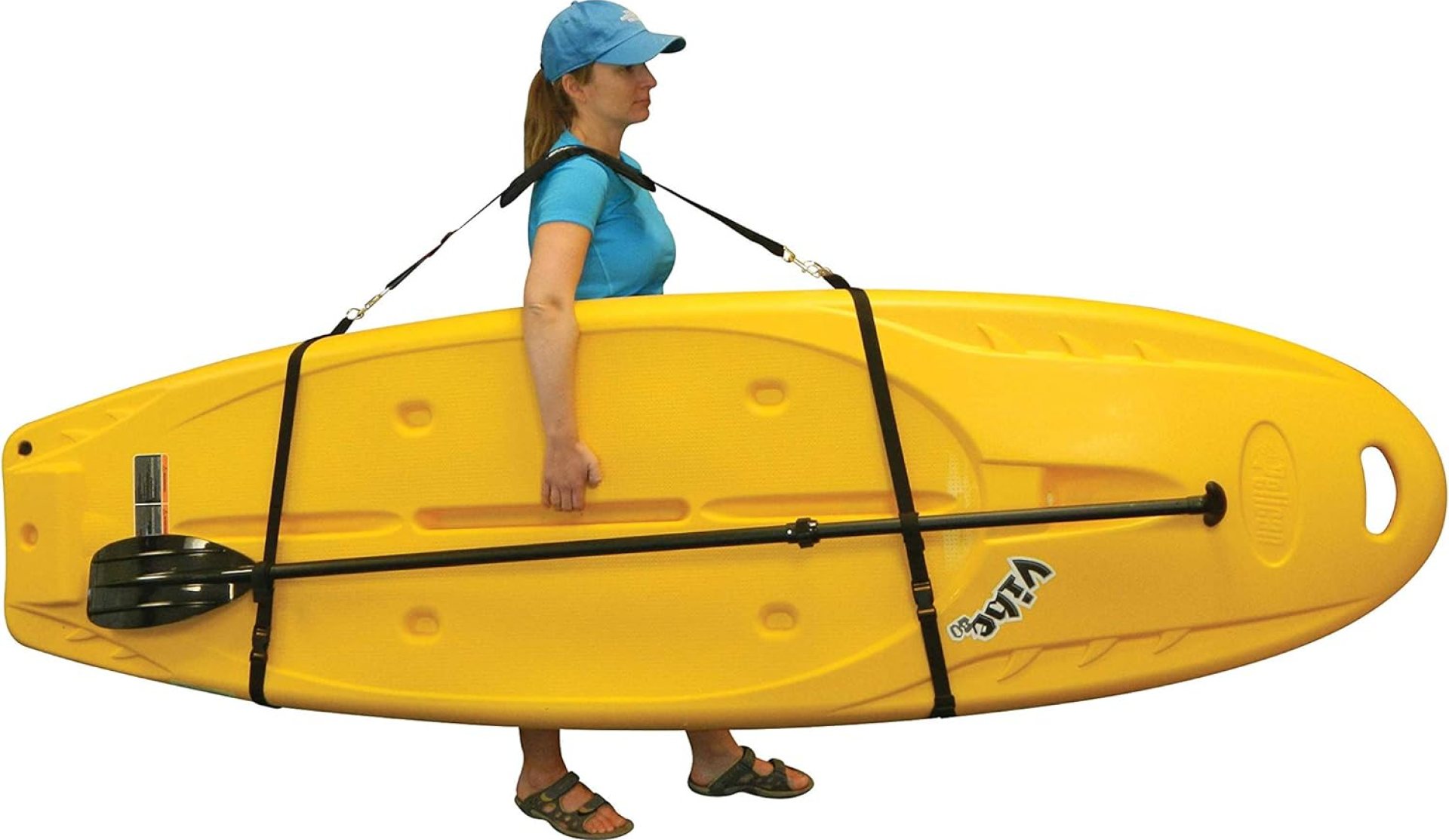 Pelican Universal SUP & Kayak Comfortable Carrying Shoulder Strap – Universal Adjustable Sling with Built-in Paddle Loop- Black Pelican Universal SUP & Kayak Comfortable Carrying Shoulder Strap – Universal Adjustable Sling with Built-in Paddle Loop- Black