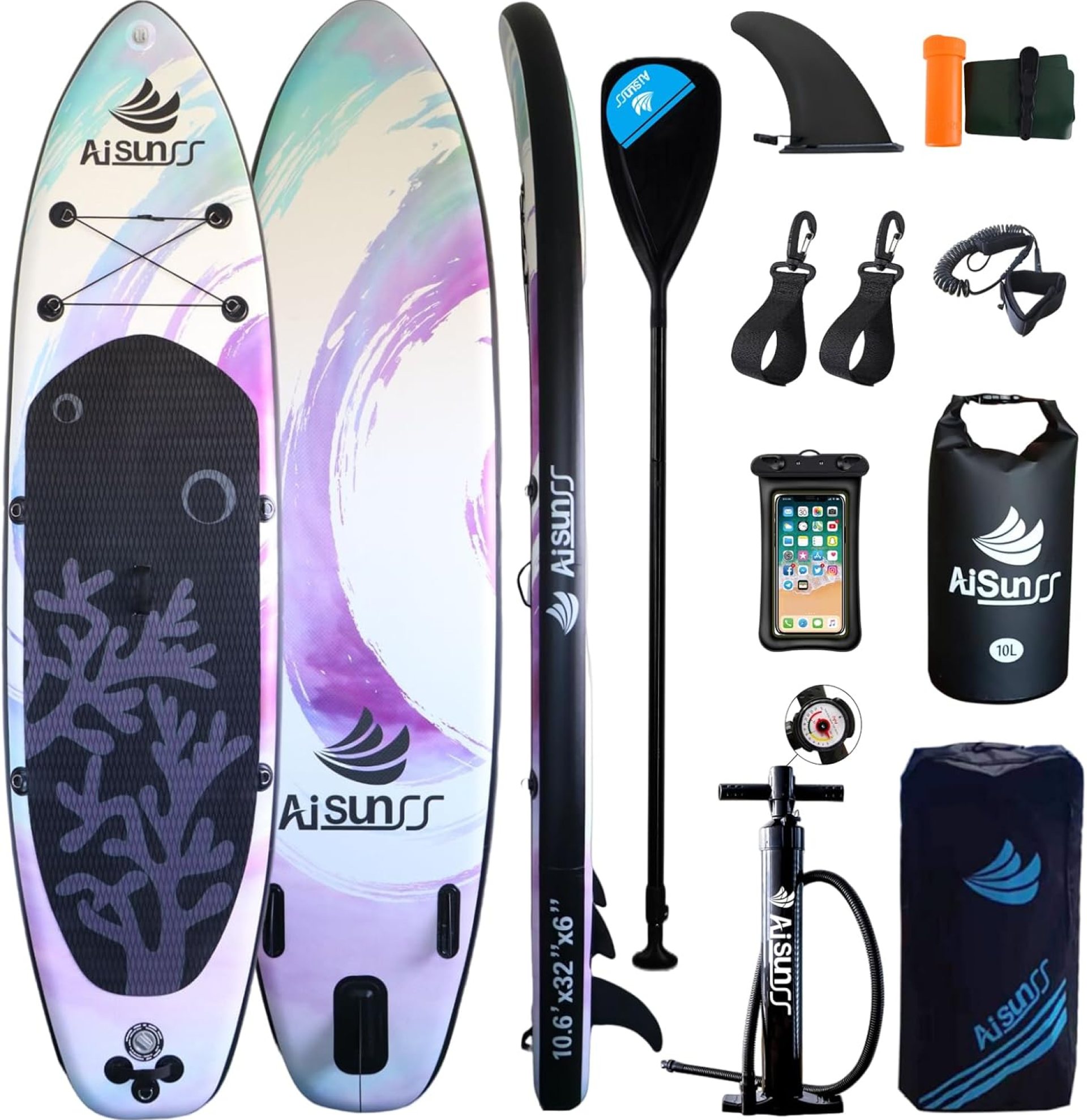 Inflatable Stand Up Paddle Boards with Premium SUP Paddle Board Accessories, 10L Waterproof Dry Bag Wide Stable Design, Non-Slip Comfort Deck for Youth & Adults Inflatable Stand Up Paddle Boards with Premium SUP Paddle Board Accessories, 10L Waterproof Dry Bag Wide Stable Design, Non-Slip Comfort Deck for Youth & Adults