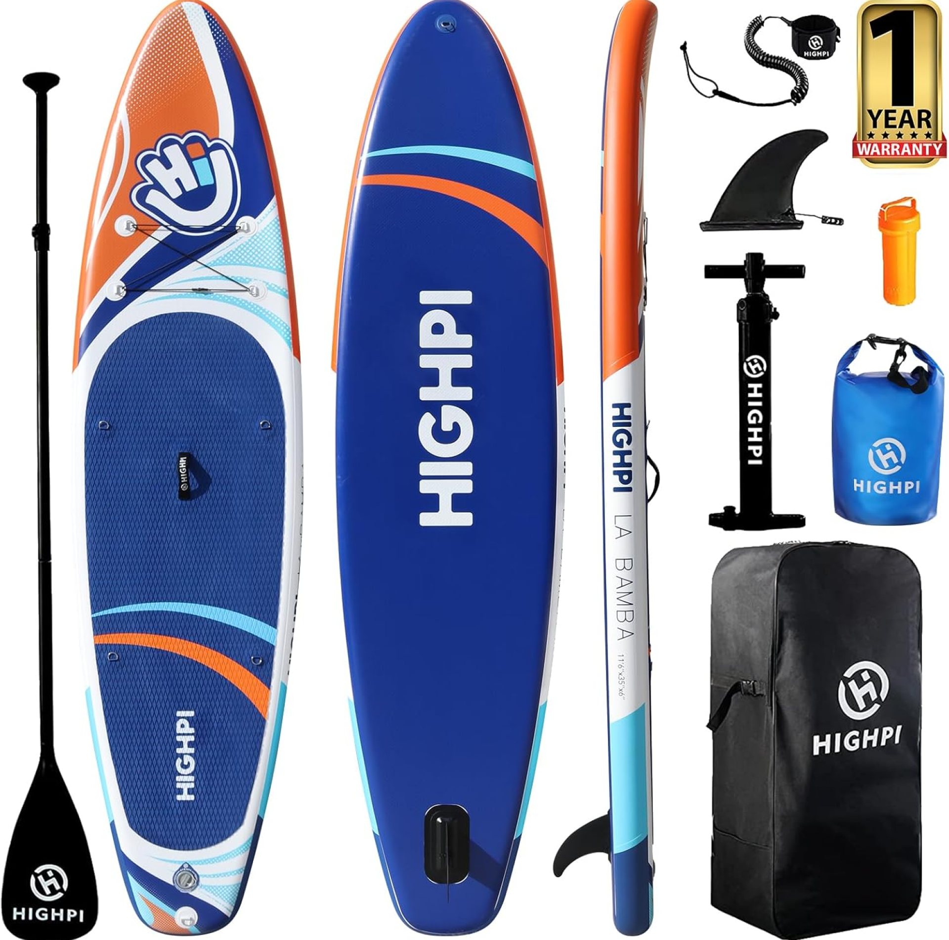 Highpi Inflatable Stand Up Paddle Board 11’x33”x6”W Premium SUP Accessories, Backpack, Wide Stance, Surf Control, Non-Slip Deck, Leash, Paddle and Pump,Standing Boat for Youth & Adult Highpi Inflatable Stand Up Paddle Board 11’x33”x6”W Premium SUP Accessories, Backpack, Wide Stance, Surf Control, Non-Slip Deck, Leash, Paddle and Pump,Standing Boat for Youth & Adult
