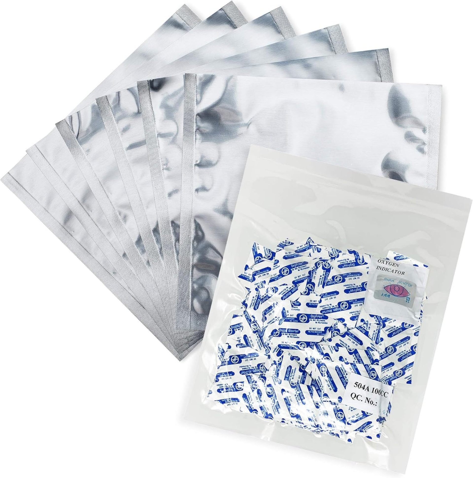 (100) Mylar Bags 4mil 8″x8″ Quart Size + (100) 100cc Oxygen Absorbers for Long Term Emergency Food Storage Combo (100) Mylar Bags 4mil 8″x8″ Quart Size + (100) 100cc Oxygen Absorbers for Long Term Emergency Food Storage Combo
