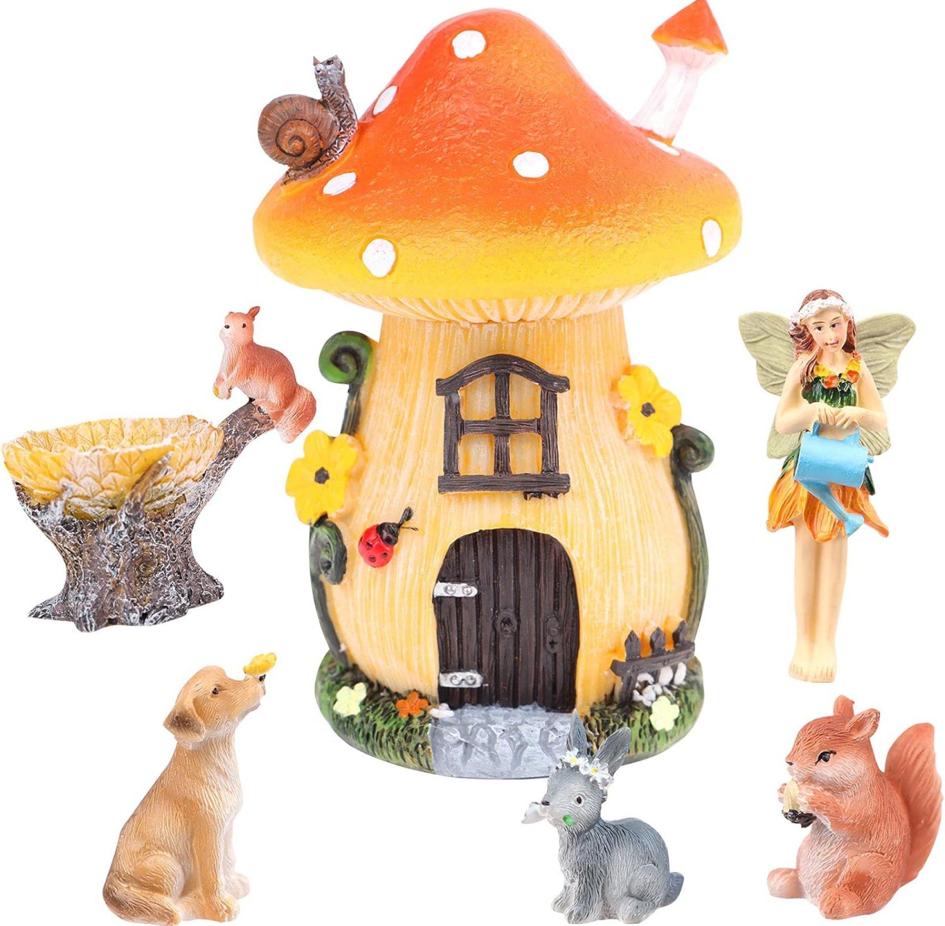 6 Pcs Fairy Garden Accessories Outdoor Kit Miniature Figurines Gnomes Garden Decorations, Fairy Village Mini Fairy Figurines Ornaments Fairy, Dog, Rabbit, Squirrel, Mushroom House Garden Statue 6 Pcs Fairy Garden Accessories Outdoor Kit Miniature Figurines Gnomes Garden Decorations, Fairy Village Mini Fairy Figurines Ornaments Fairy, Dog, Rabbit, Squirrel, Mushroom House Garden Statue