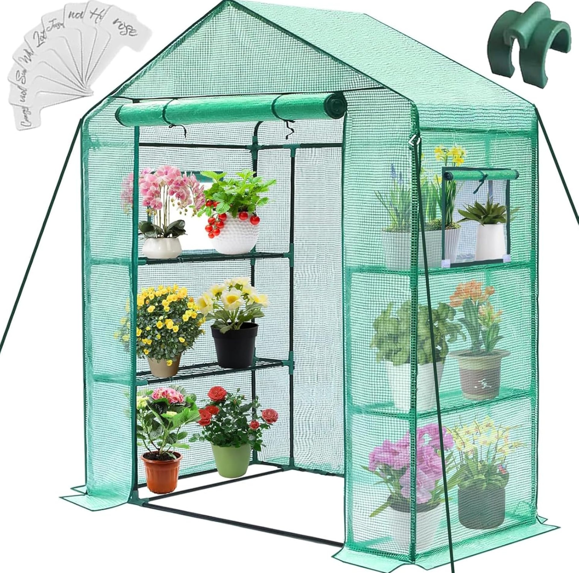 Greengro Greenhouse, 28 x 56 x 75” Greenhouses for Outdoors, Small Plant Green House with Screen Windows, 3 Tiers 4 Shelves, Durable PE Cover, Plastic Portable Wall in Greenhouses for Outside Indoor Greengro Greenhouse, 28 x 56 x 75” Greenhouses for Outdoors, Small Plant Green House with Screen Windows, 3 Tiers 4 Shelves, Durable PE Cover, Plastic Portable Wall in Greenhouses for Outside Indoor