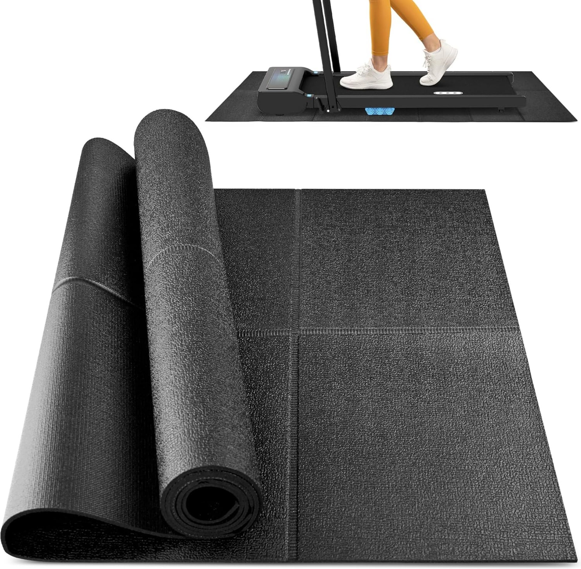 Foldable Rubber Treadmill Mat – Exercise Bike Mat with Waterproof Non-Slip Shock Absorption, Exercise Equipment Mat to Protect Floor for Home Gym Workout Foldable Rubber Treadmill Mat – Exercise Bike Mat with Waterproof Non-Slip Shock Absorption, Exercise Equipment Mat to Protect Floor for Home Gym Workout