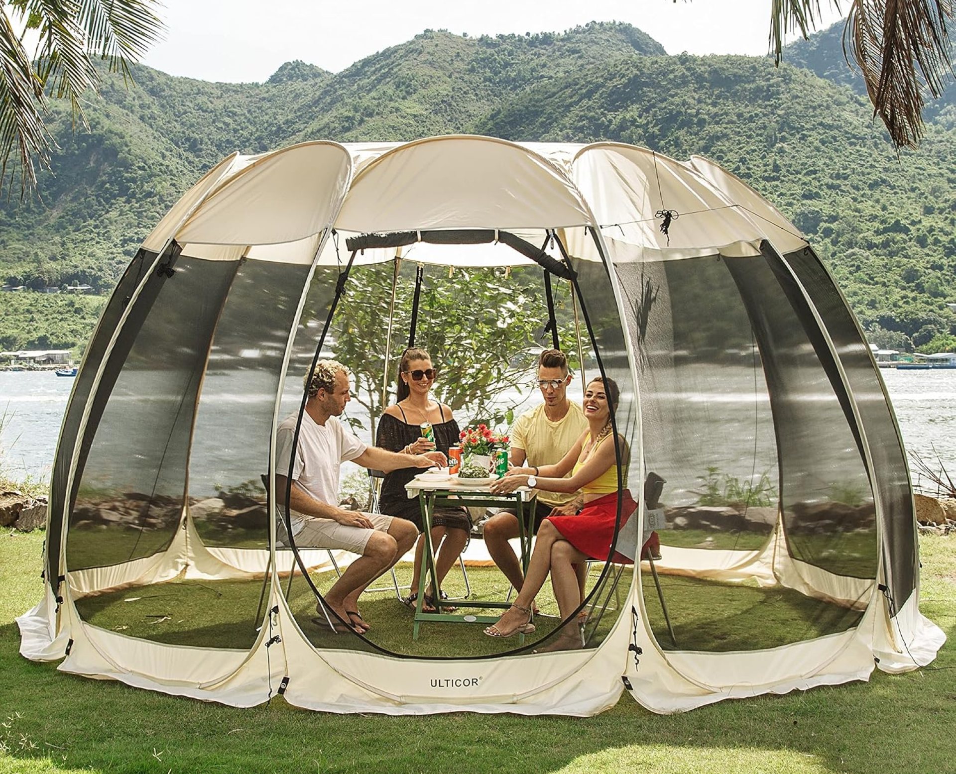 ULTICOR Canopy Outdoor Screen Tent – Instant Pop-up Screen Room Tent – Large Screen House – 12-15 Person Gazebo Canopy Tent for Picnics, BBQ, Parties, Patio & Camping, Not Waterproof (15 x 15) ULTICOR Canopy Outdoor Screen Tent – Instant Pop-up Screen Room Tent – Large Screen House – 12-15 Person Gazebo Canopy Tent for Picnics, BBQ, Parties, Patio & Camping, Not Waterproof (15 x 15)