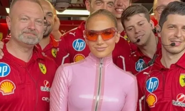 Jennifer Lopez dazzles in F1 with Power Ranger type look Jennifer Lopez dazzles in F1 with Power Ranger type look