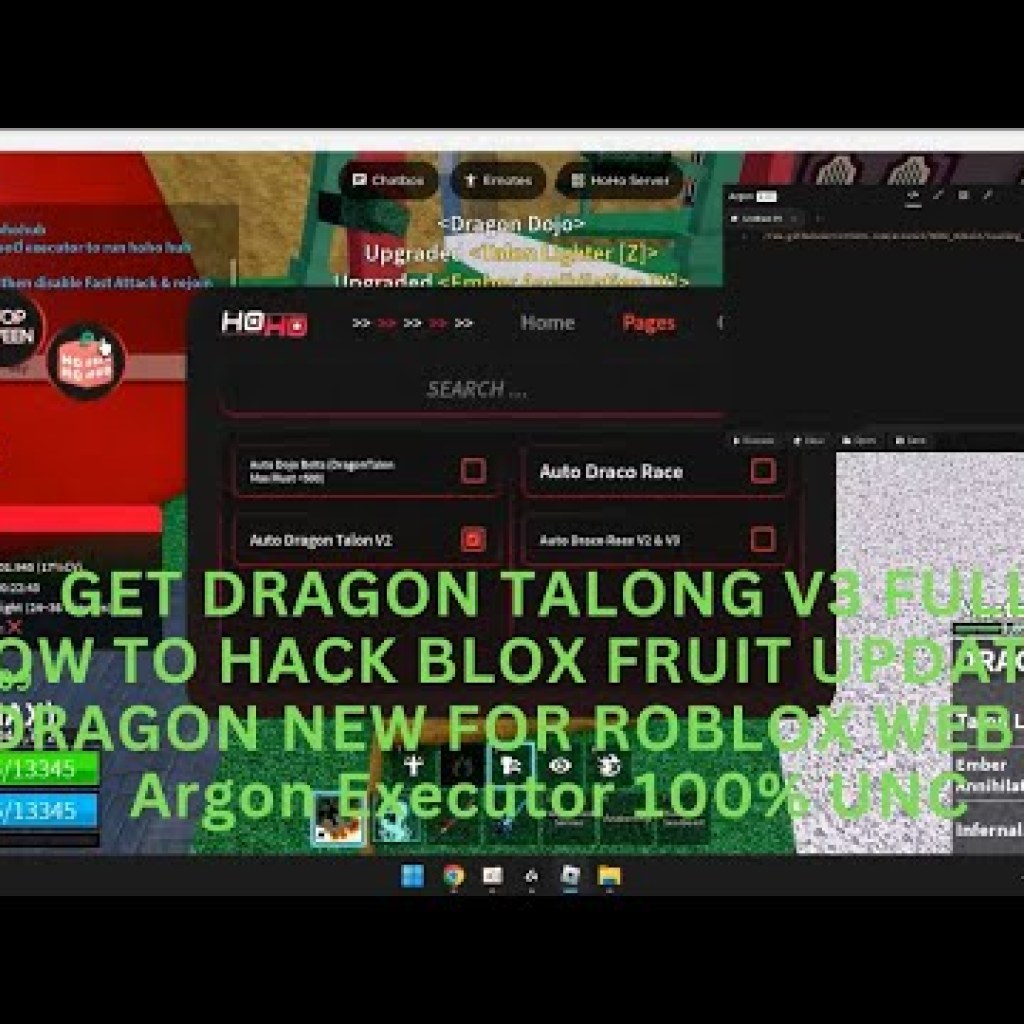 Hướng dẫn Hack Dragon Talon V3 Full trong Blox Fruit Update Dragon trên PC 100UNC với Argon HoHoHub Hướng dẫn Hack Dragon Talon V3 Full trong Blox Fruit Update Dragon trên PC 100UNC với Argon HoHoHub