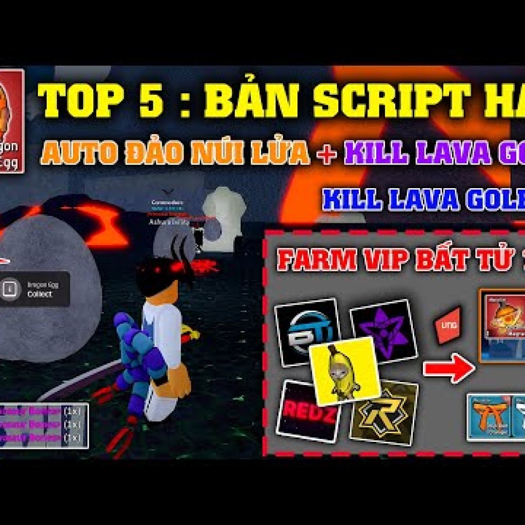 Hướng dẫn Hack Blox Fruits VNG: Tự động treo Đảo Núi Lửa, tiêu diệt Lava Golem và treo Farm bất tử với 5 Script Vip Hướng dẫn Hack Blox Fruits VNG: Tự động treo Đảo Núi Lửa, tiêu diệt Lava Golem và treo Farm bất tử với 5 Script Vip