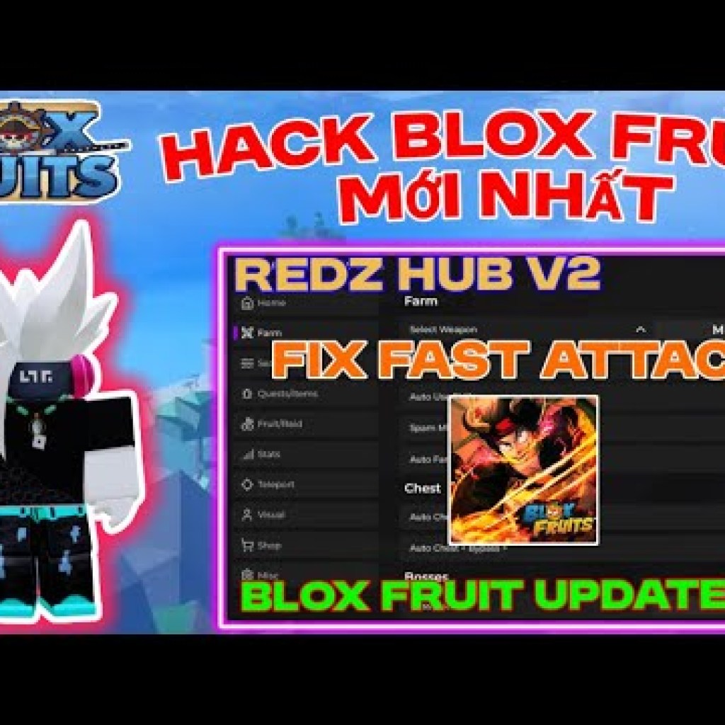 Cách Hack Blox Fruit Update 24 với Script Redz Hub V2 Fix Fast Attack Siêu VIP Mới Nhất từ TBoy Roblox Cách Hack Blox Fruit Update 24 với Script Redz Hub V2 Fix Fast Attack Siêu VIP Mới Nhất từ TBoy Roblox