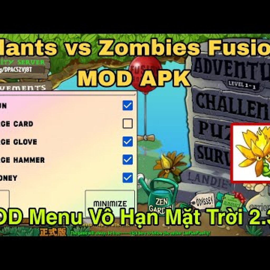 Hướng dẫn hack Plants vs Zombies Fusion V232 MOD APK: Vô hạn mặt trời, chế độ thần thánh Hướng dẫn hack Plants vs Zombies Fusion V232 MOD APK: Vô hạn mặt trời, chế độ thần thánh