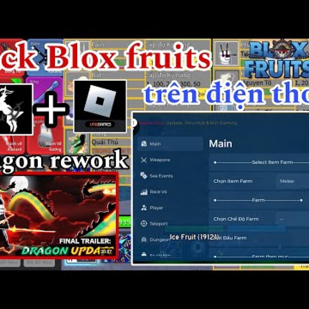 Rework Dragon Hack Blox Fruits trên điện thoại với Arcues X VNG script fram vip Rework Dragon Hack Blox Fruits trên điện thoại với Arcues X VNG script fram vip