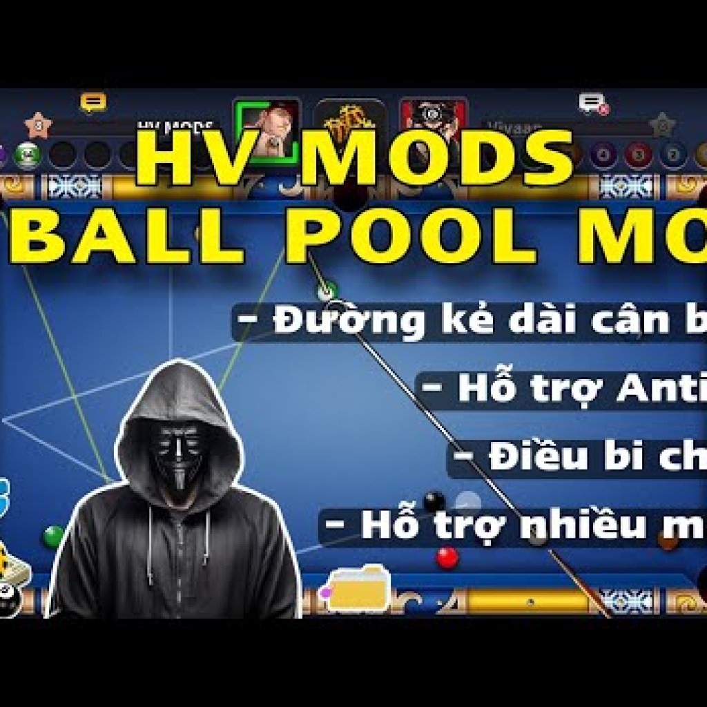Hướng dẫn Hack 8 Ball Pool thành công 100% với chi tiết cơ bản bàn cân băng chuẩn HV MODS Hướng dẫn Hack 8 Ball Pool thành công 100% với chi tiết cơ bản bàn cân băng chuẩn HV MODS