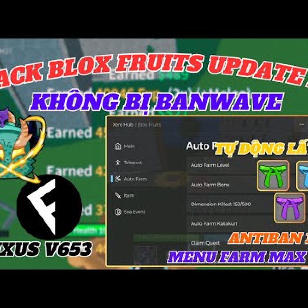 Hướng dẫn hack Blox Fruits 22 không bị ban acc, menu VIP farm max level 2600 nhặt đai mới nhất Hướng dẫn hack Blox Fruits 22 không bị ban acc, menu VIP farm max level 2600 nhặt đai mới nhất