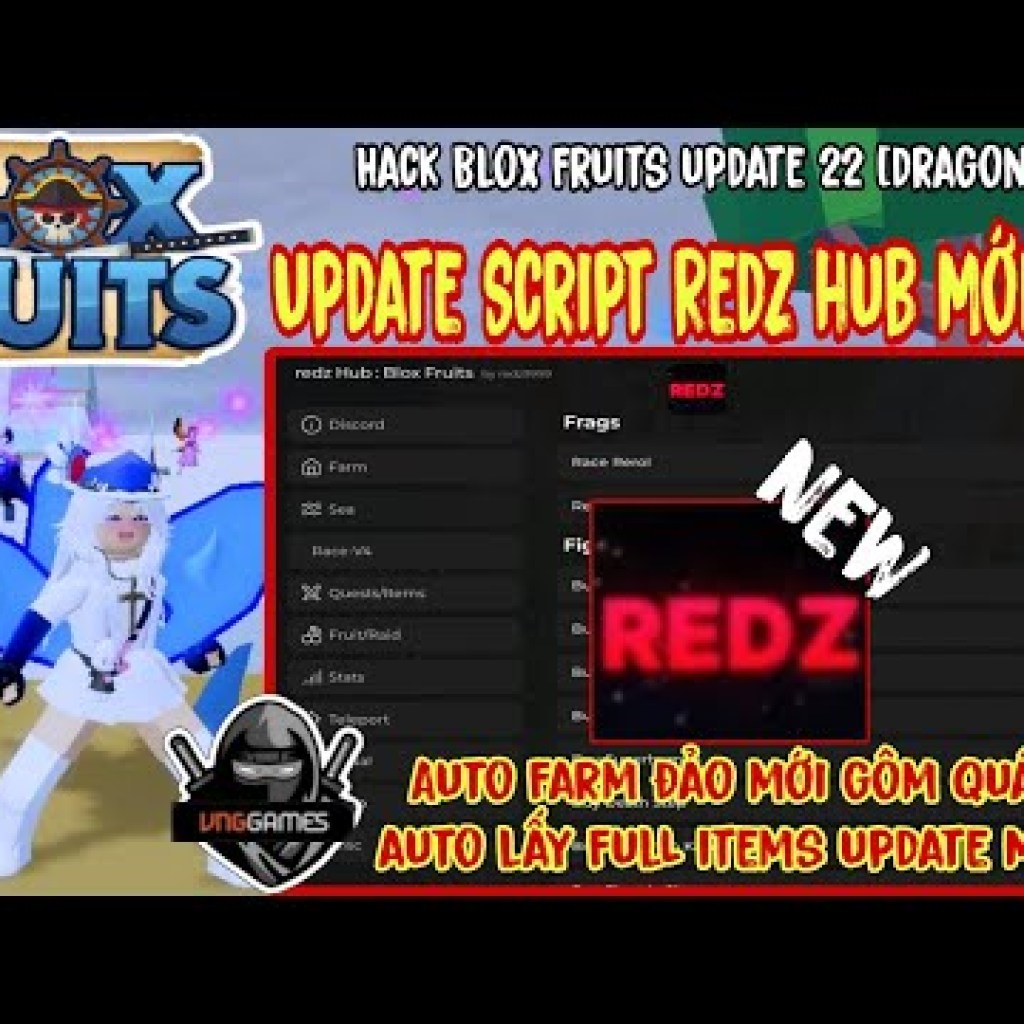 Script Hack Blox Fruits Update 22: Tự động farm level, lấy full items mới với Redz Hub Dragon – Đảo mới Script Hack Blox Fruits Update 22: Tự động farm level, lấy full items mới với Redz Hub Dragon – Đảo mới