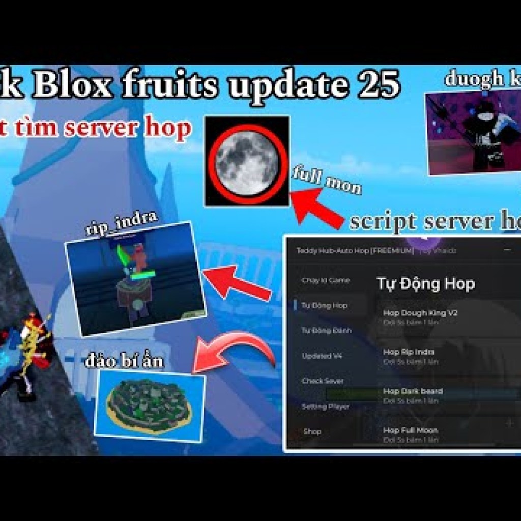 Hướng dẫn hack Blox fruits script: Tìm server hop có rip_indra, duogh king v2 và server full mon Hướng dẫn hack Blox fruits script: Tìm server hop có rip_indra, duogh king v2 và server full mon