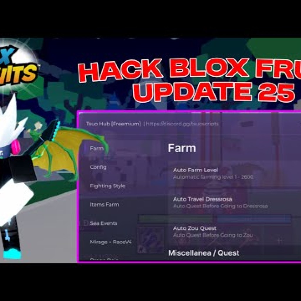 Cách Hack Blox Fruit Update 25: Script Tsuo Hub Đầy Đủ Chức Năng Giống Banana TBoy Roblox Cách Hack Blox Fruit Update 25: Script Tsuo Hub Đầy Đủ Chức Năng Giống Banana TBoy Roblox
