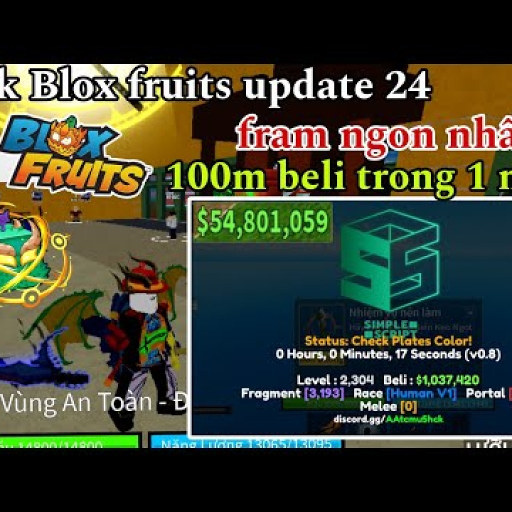 Hướng dẫn hack Blox Fruits update 24 trên điện thoại mới nhất bằng script kaitun fram lever Hướng dẫn hack Blox Fruits update 24 trên điện thoại mới nhất bằng script kaitun fram lever