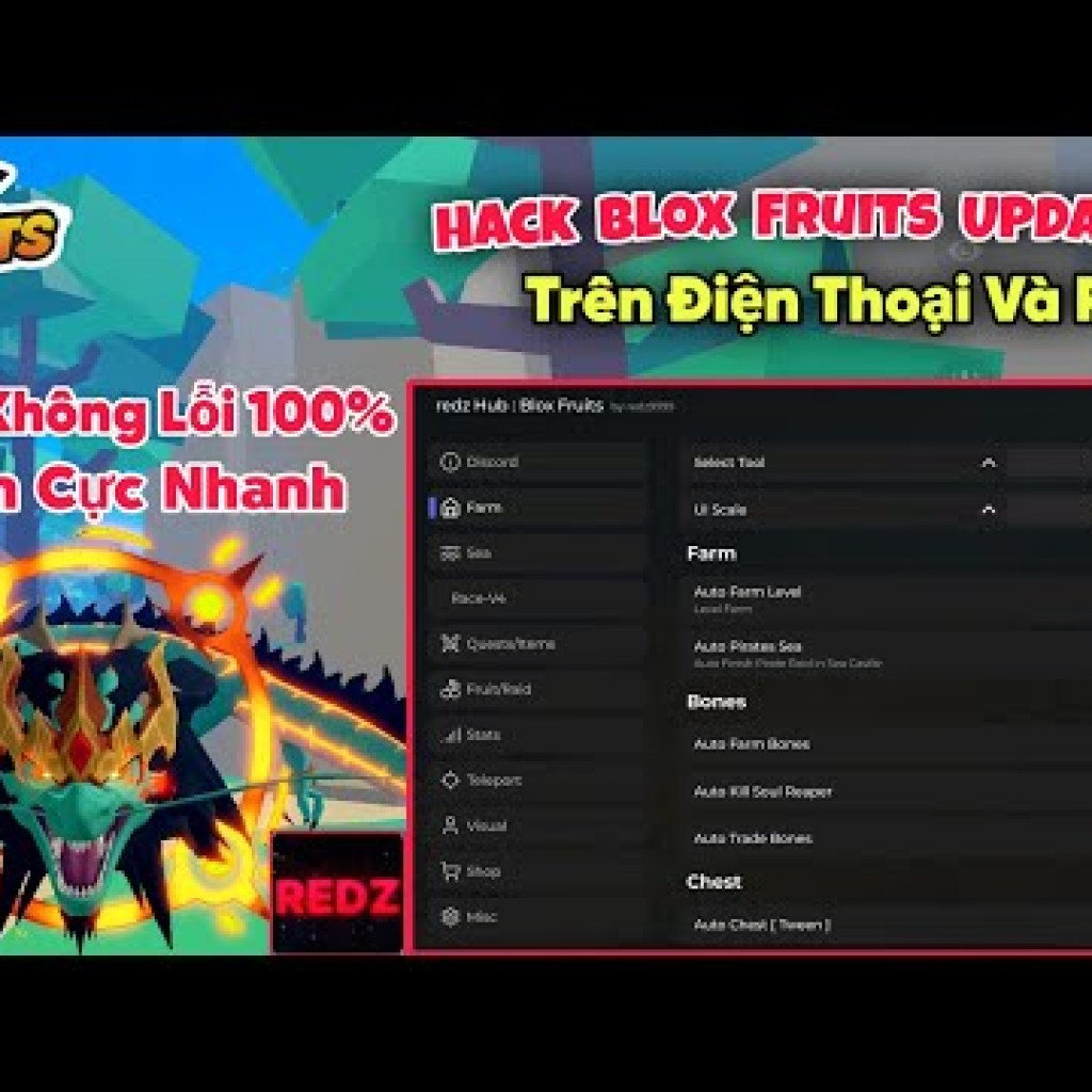 Hướng dẫn hack Blox Fruits 22 Delta x VNG trên điện thoại: Farm không lỗi với menu Redz Hub update mới Hướng dẫn hack Blox Fruits 22 Delta x VNG trên điện thoại: Farm không lỗi với menu Redz Hub update mới
