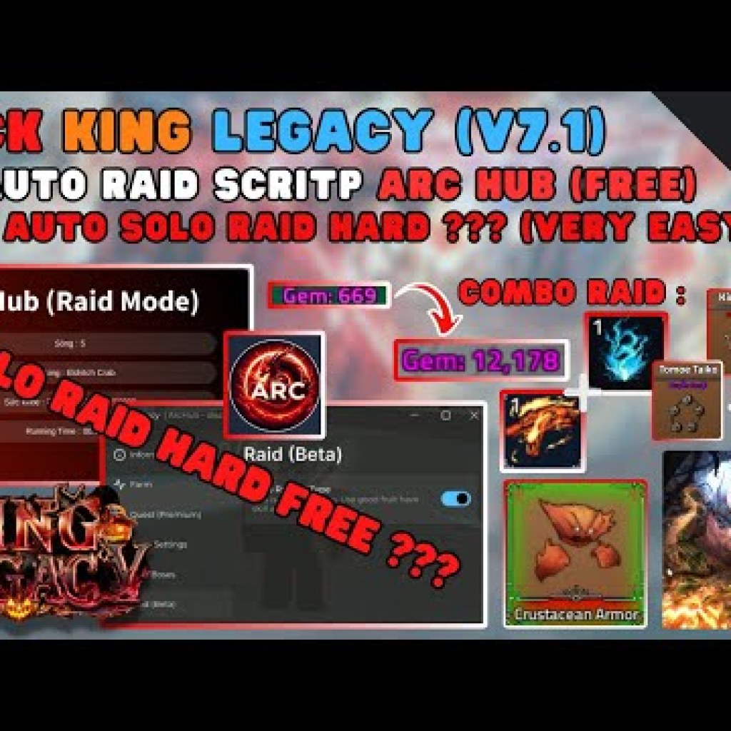 Cách đơn giản hack King Legacy Update 71 solo raid với Arc Hub miễn phí Cách đơn giản hack King Legacy Update 71 solo raid với Arc Hub miễn phí